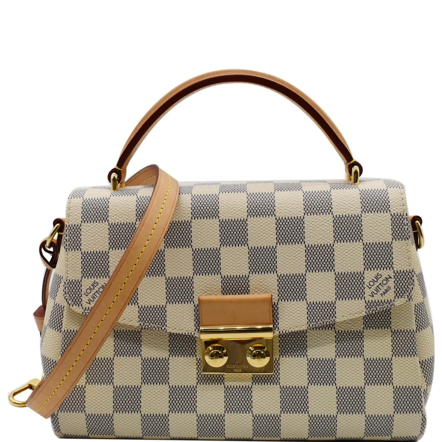 LOUIS VUITTON Croisette Damier Azur Shoulder Crossbody Bag White