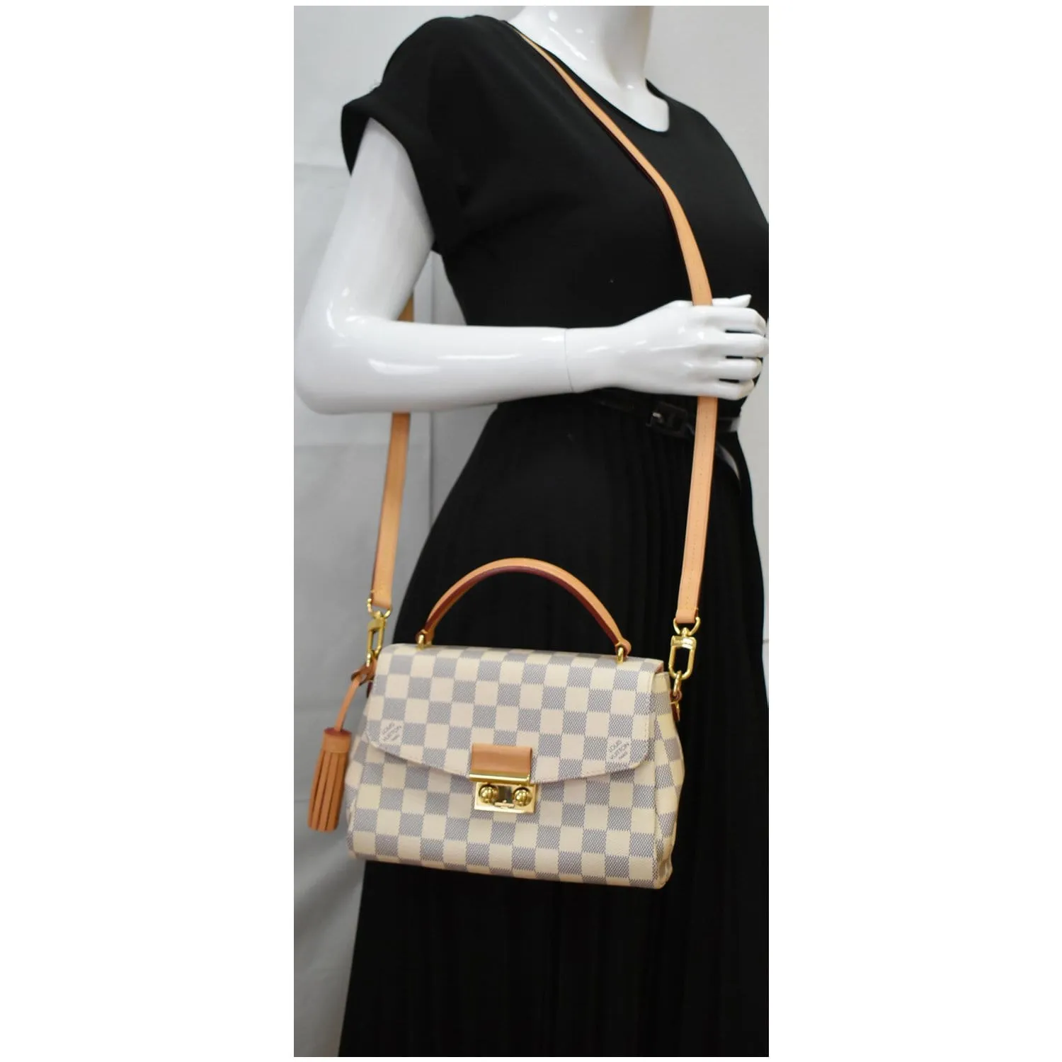 LOUIS VUITTON Croisette Damier Azur Shoulder Crossbody Bag White