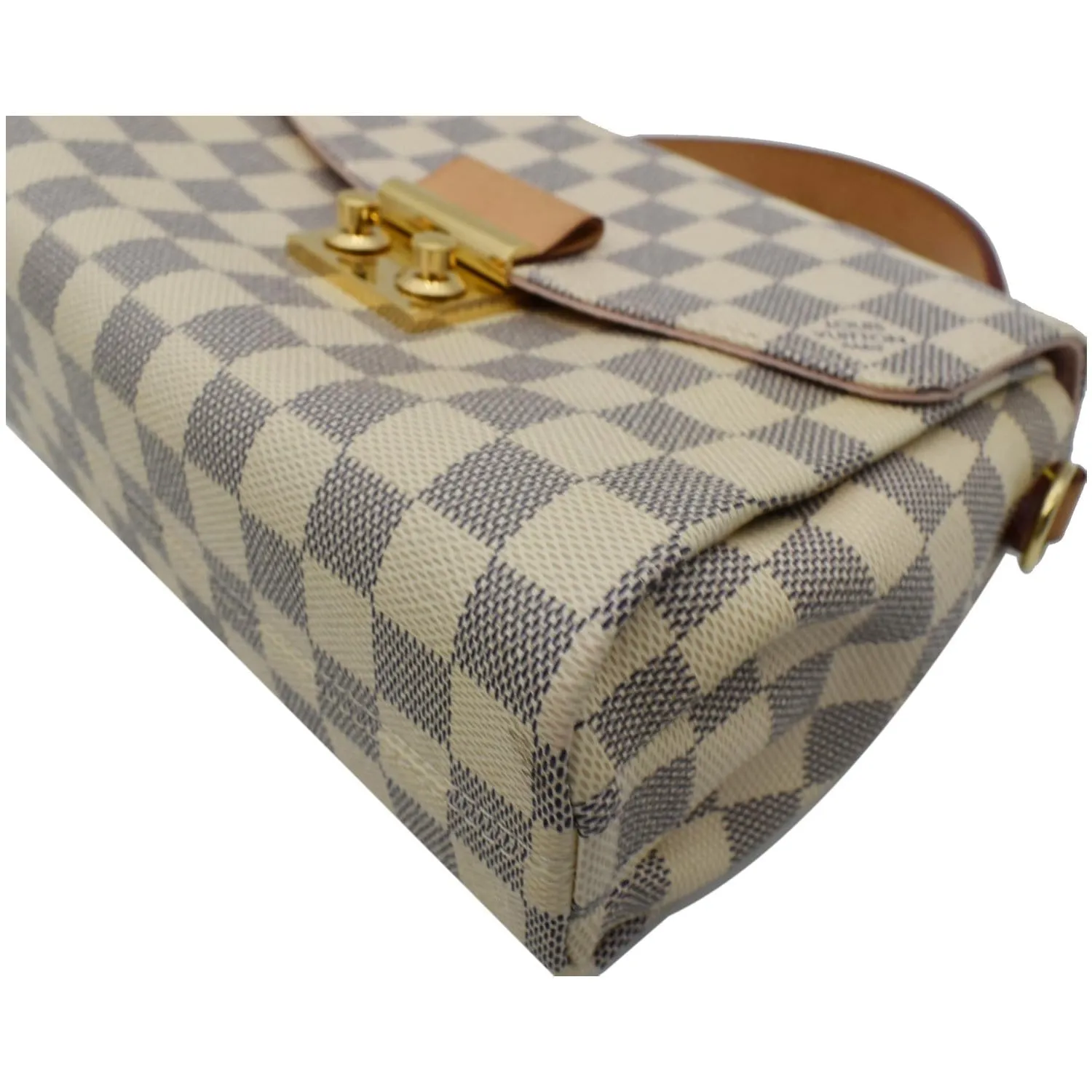 LOUIS VUITTON Croisette Damier Azur Shoulder Crossbody Bag White