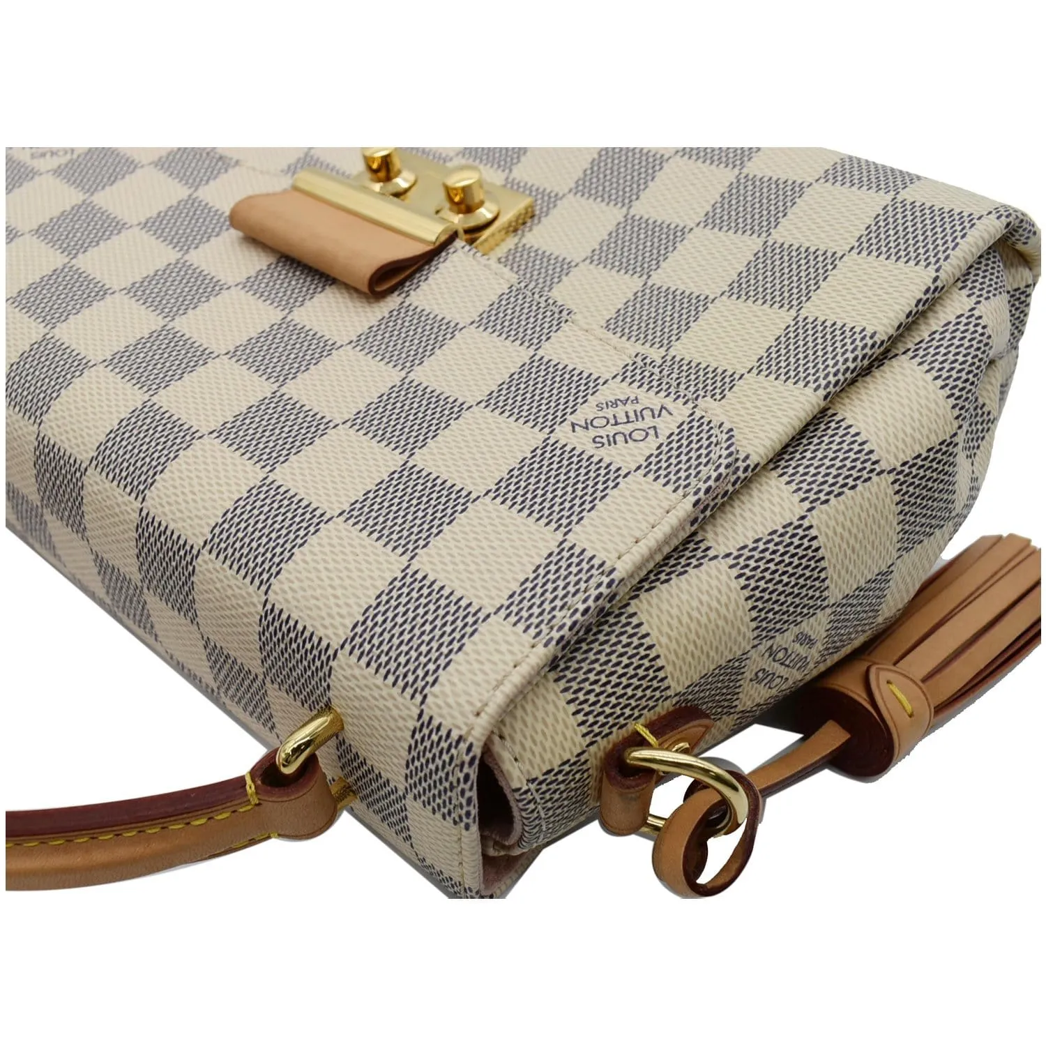 LOUIS VUITTON Croisette Damier Azur Shoulder Crossbody Bag White