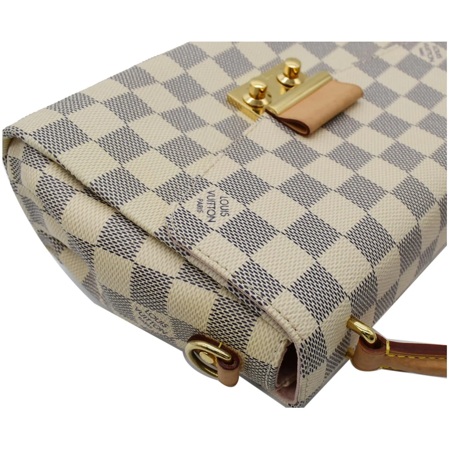 LOUIS VUITTON Croisette Damier Azur Shoulder Crossbody Bag White