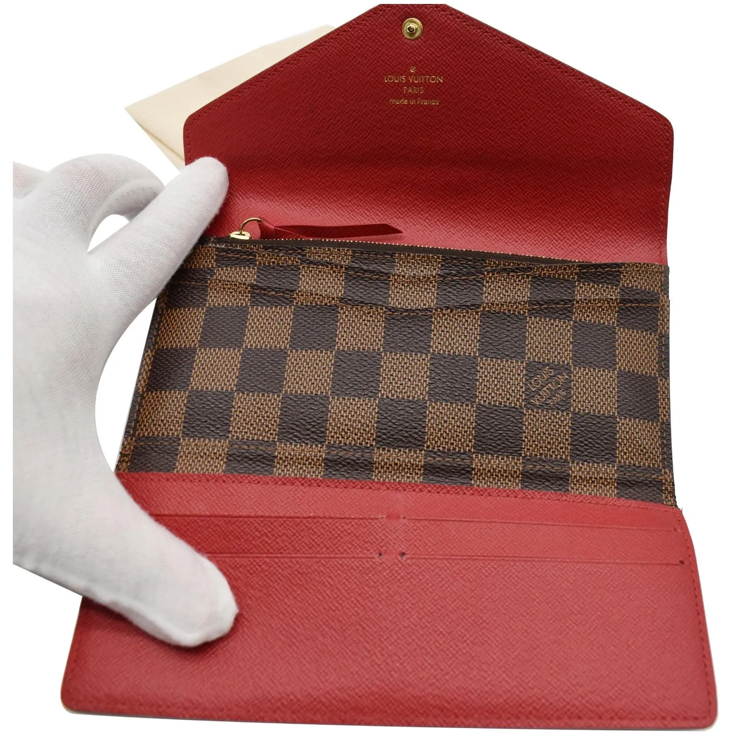 LOUIS VUITTON Josephine Damier Ebene Wallet Brown