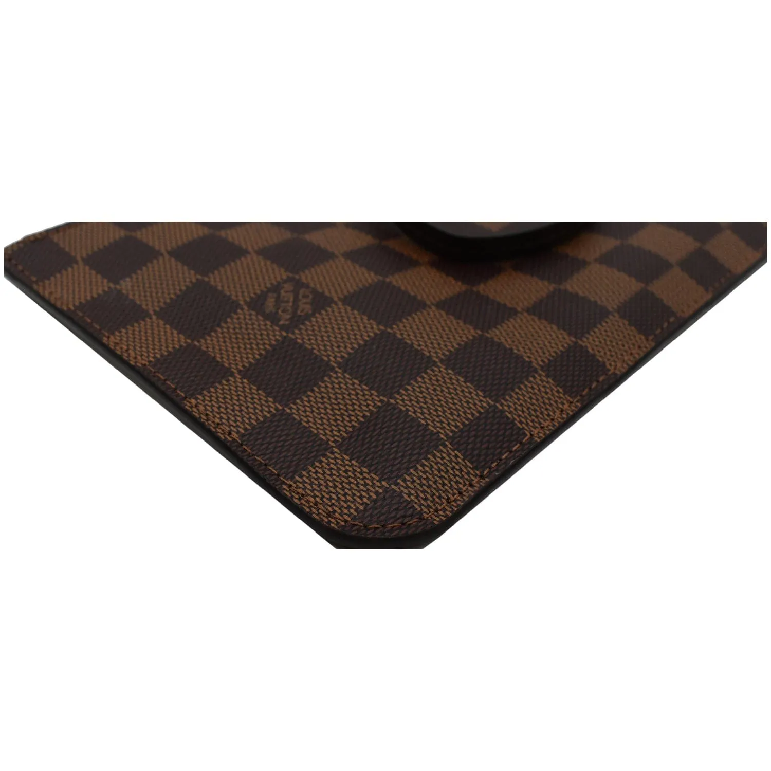 LOUIS VUITTON Neverfull MM Damier Ebene Pochette Wristlet Pouch Brown