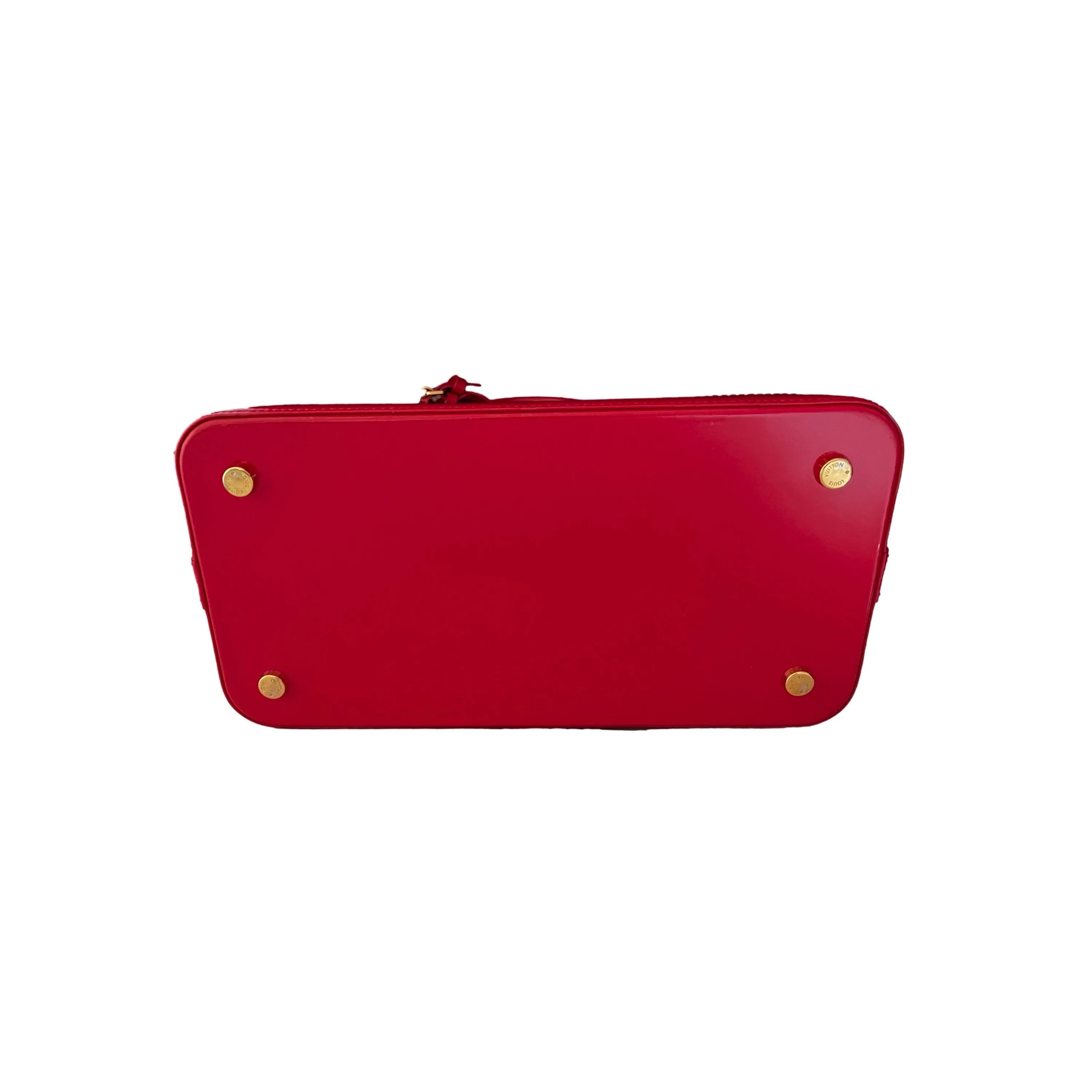 Louis Vuitton Red Monogram Kusama Vernis Top Handle Bag