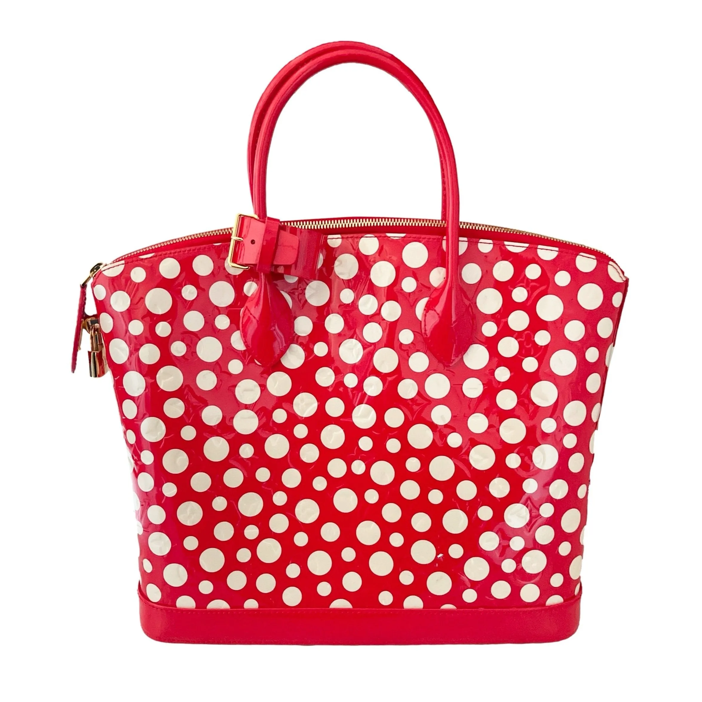 Louis Vuitton Red Monogram Kusama Vernis Top Handle Bag