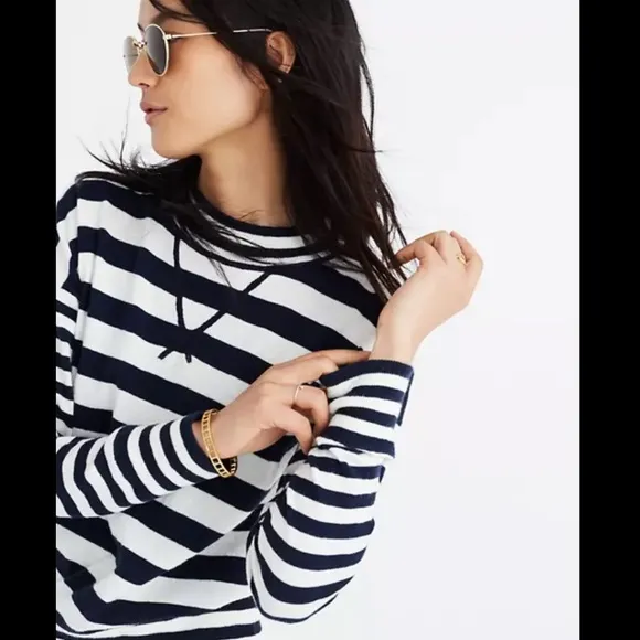 Madewell Relaxed Mockneck Sweater In Stripe