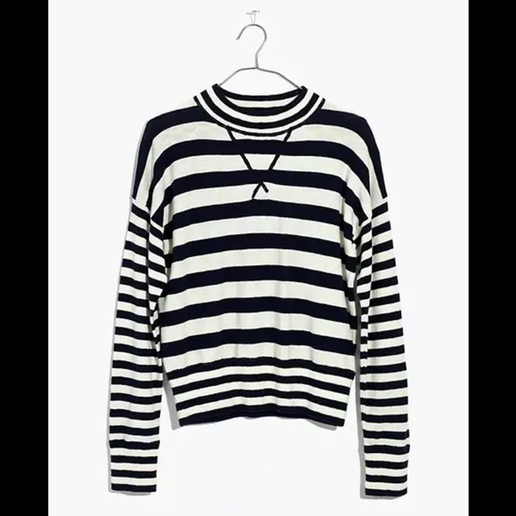 Madewell Relaxed Mockneck Sweater In Stripe