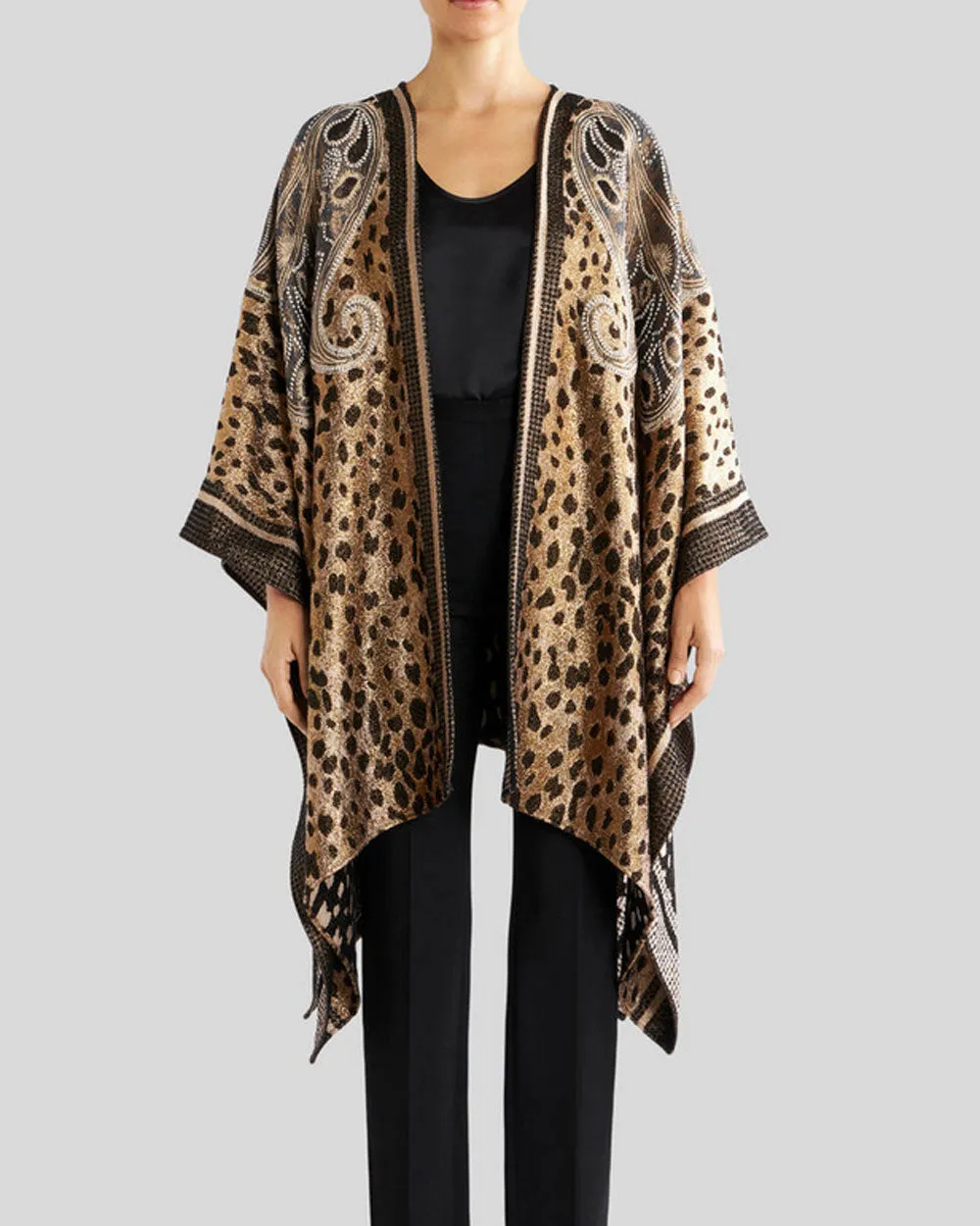 Mantella Jacquard Cheetah Cape