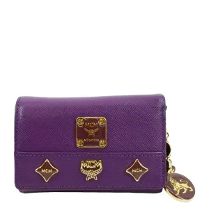 MCM Vintage Bifold Leather Wallet Purple