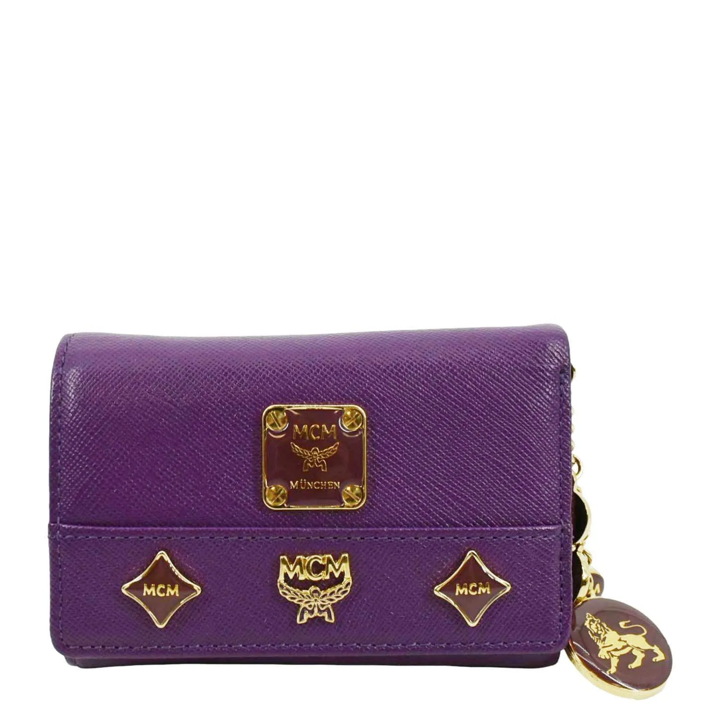MCM Vintage Bifold Leather Wallet Purple