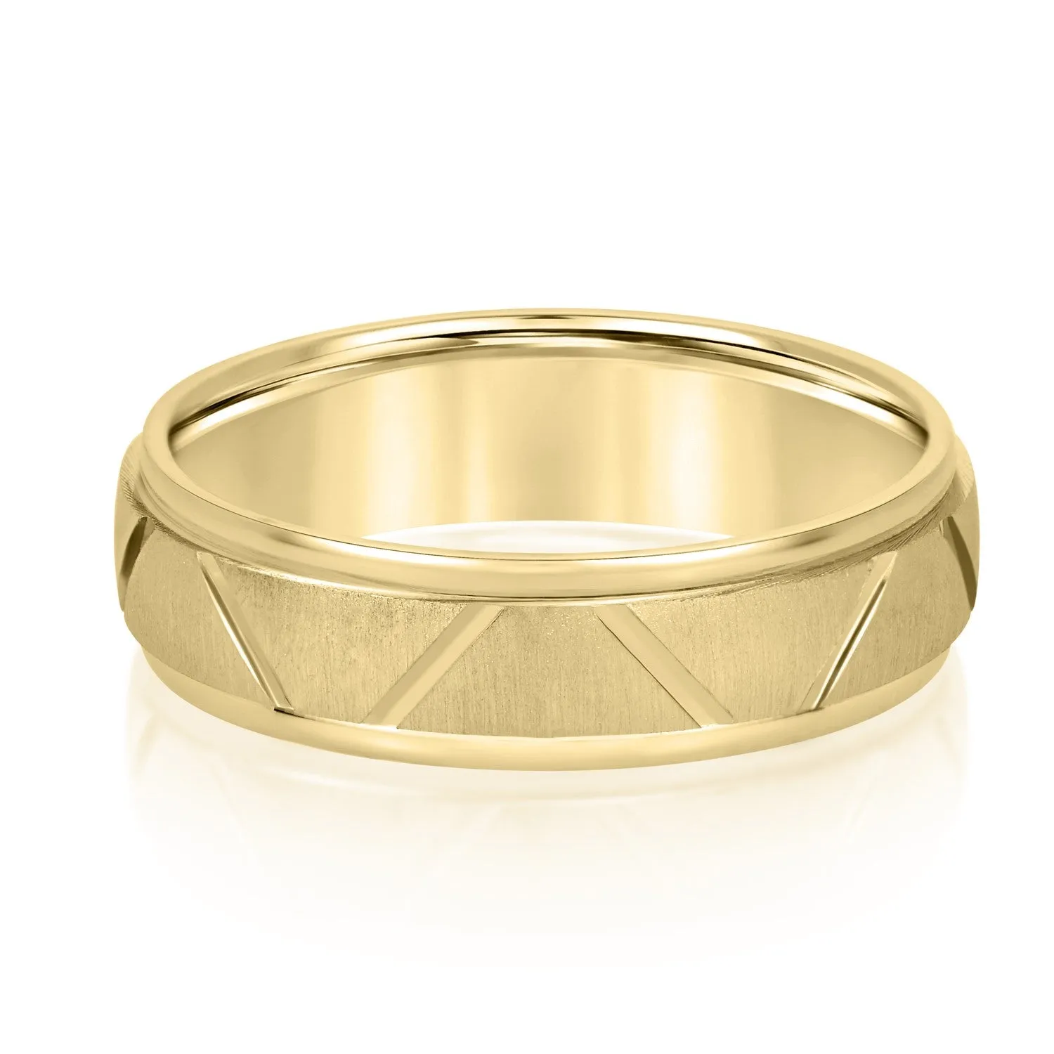 Men's Diagonal Cut Textured Wedding Band