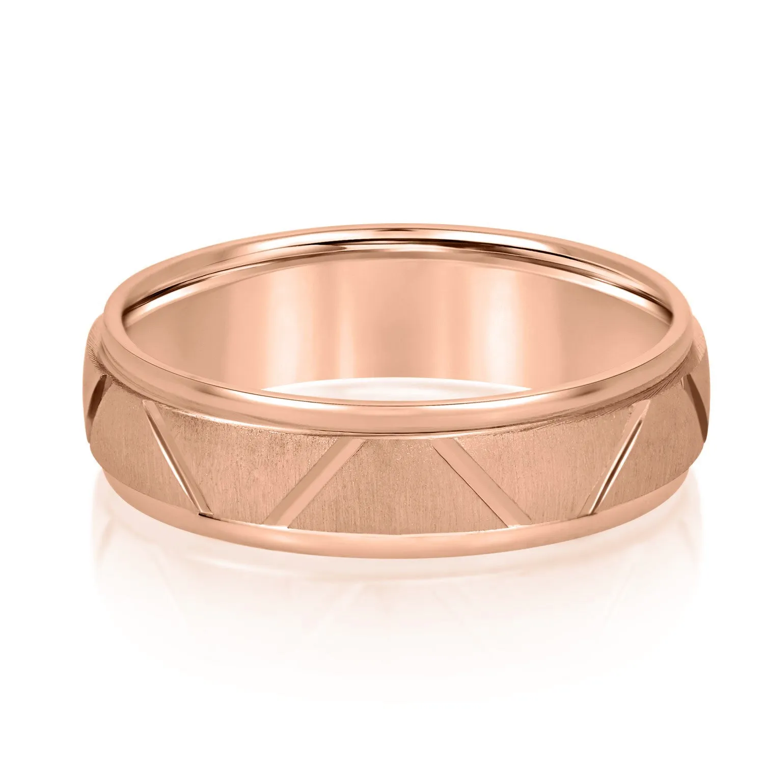 Men's Diagonal Cut Textured Wedding Band