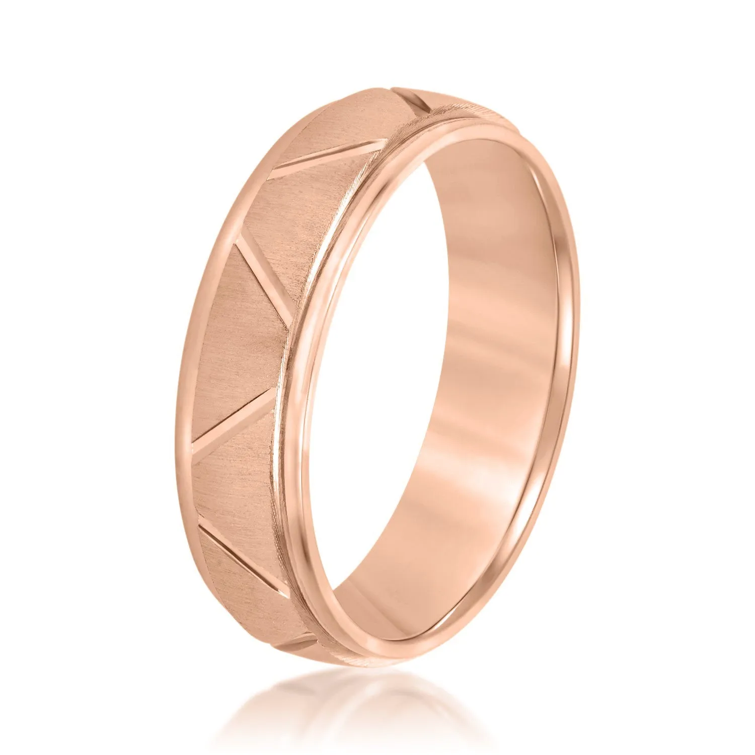Men's Diagonal Cut Textured Wedding Band