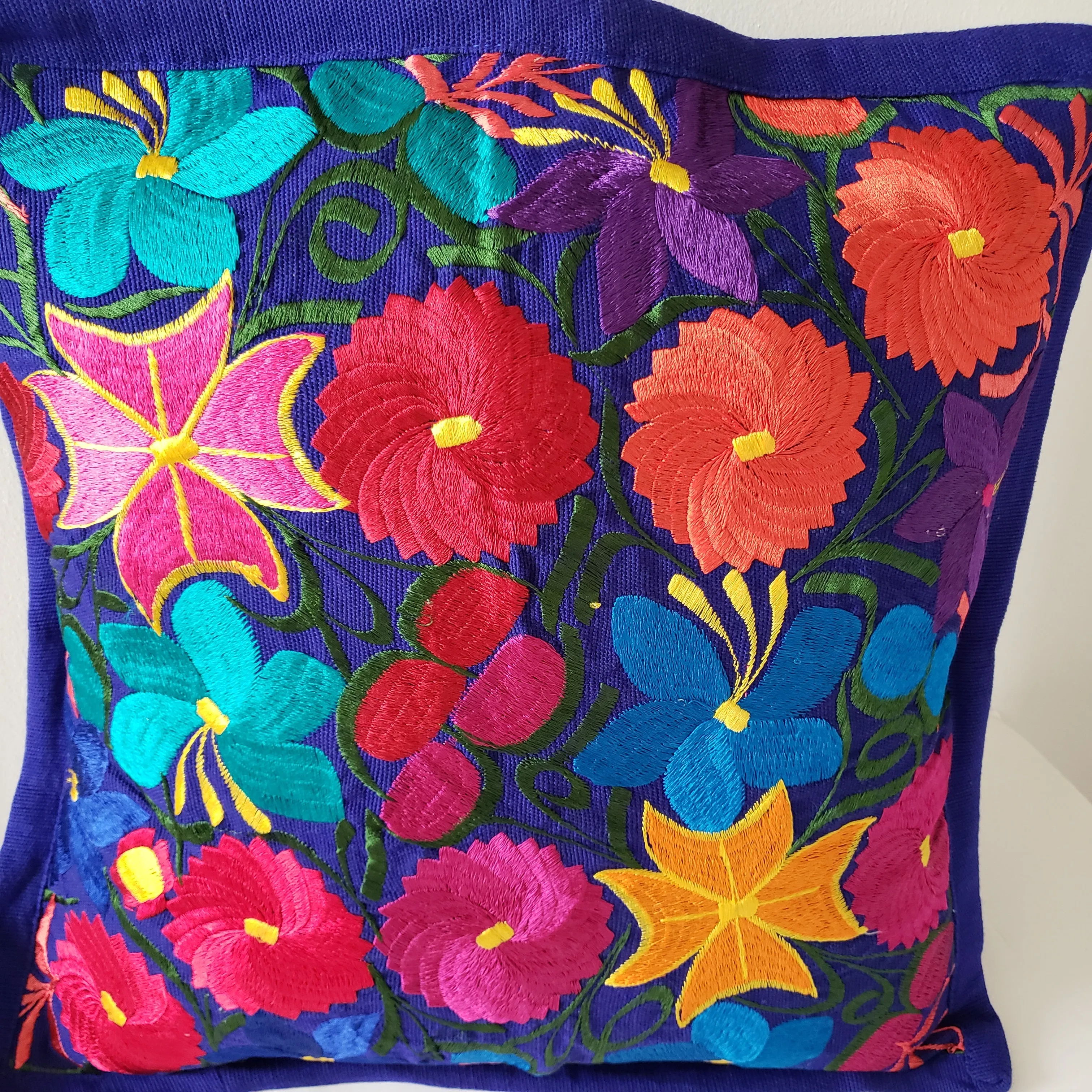 Mexican Pillow Cover Oaxaca Handmade Embroidered Decorative Pillow Case