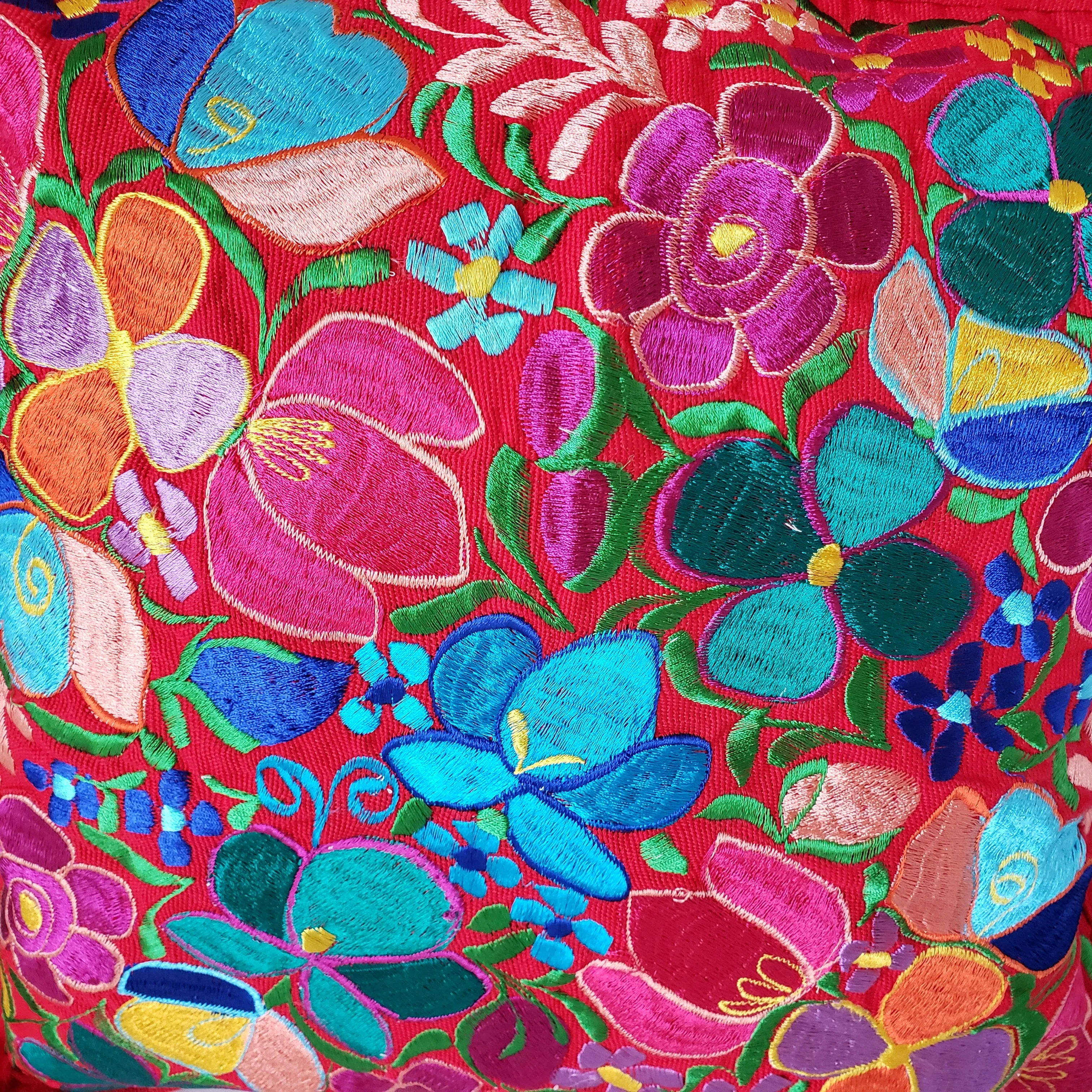 Mexican Pillow Cover Oaxaca Handmade Embroidered Decorative Pillow Case