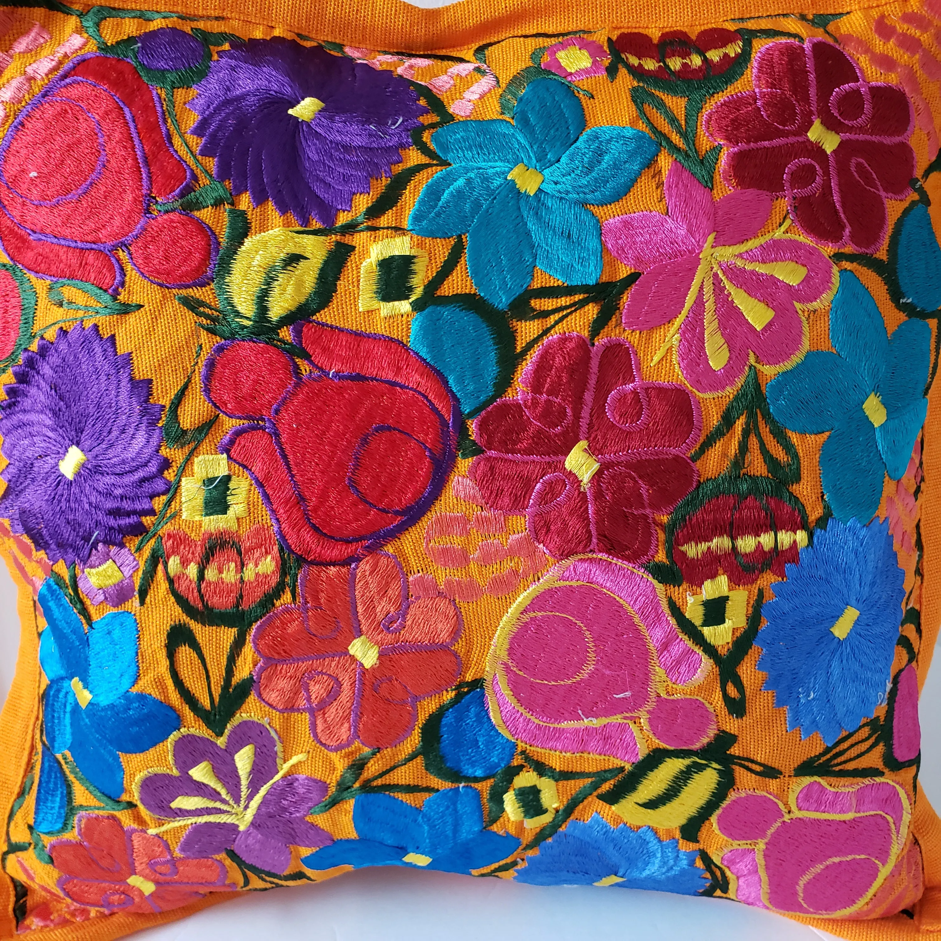 Mexican Pillow Cover Oaxaca Handmade Embroidered Decorative Pillow Case