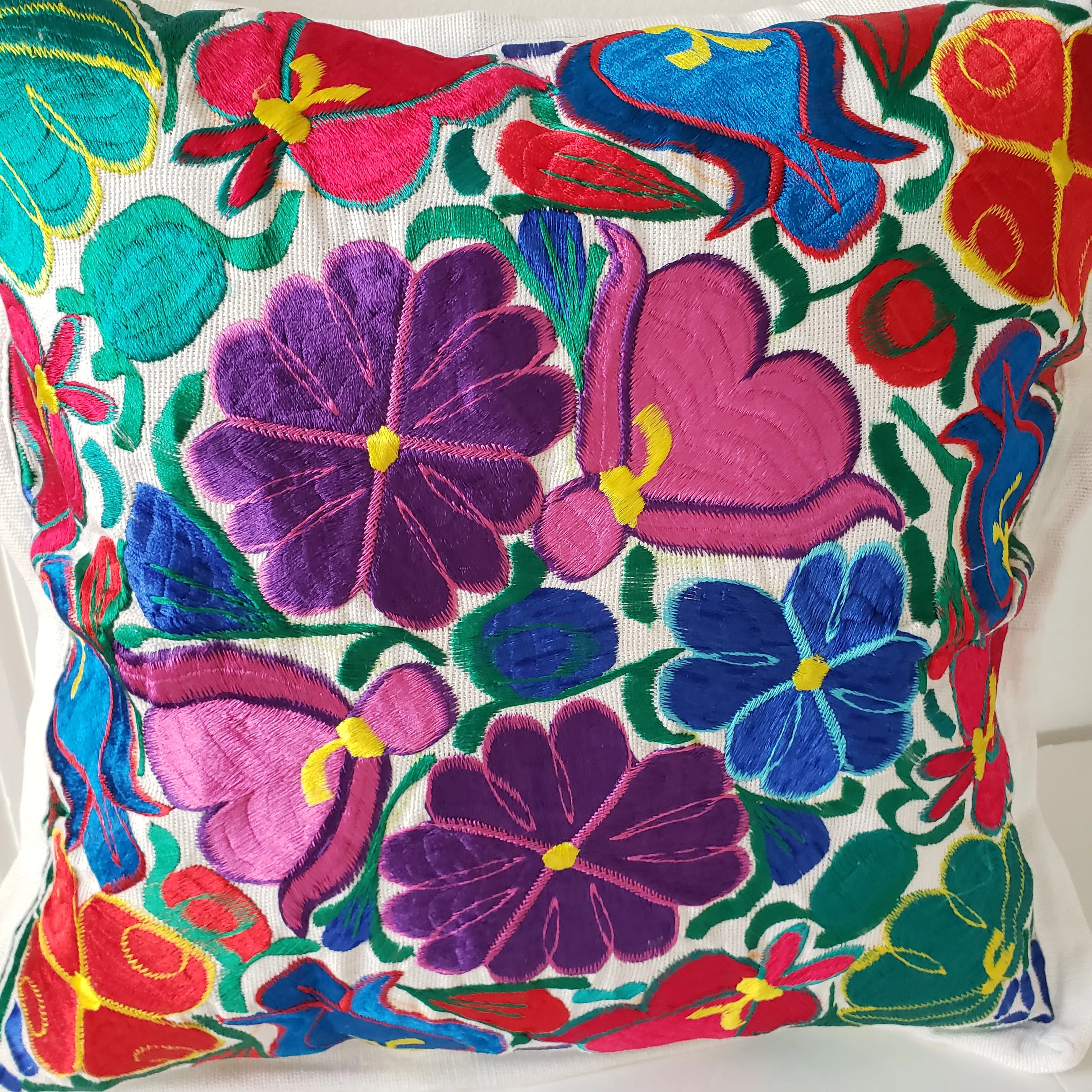 Mexican Pillow Cover Oaxaca Handmade Embroidered Decorative Pillow Case
