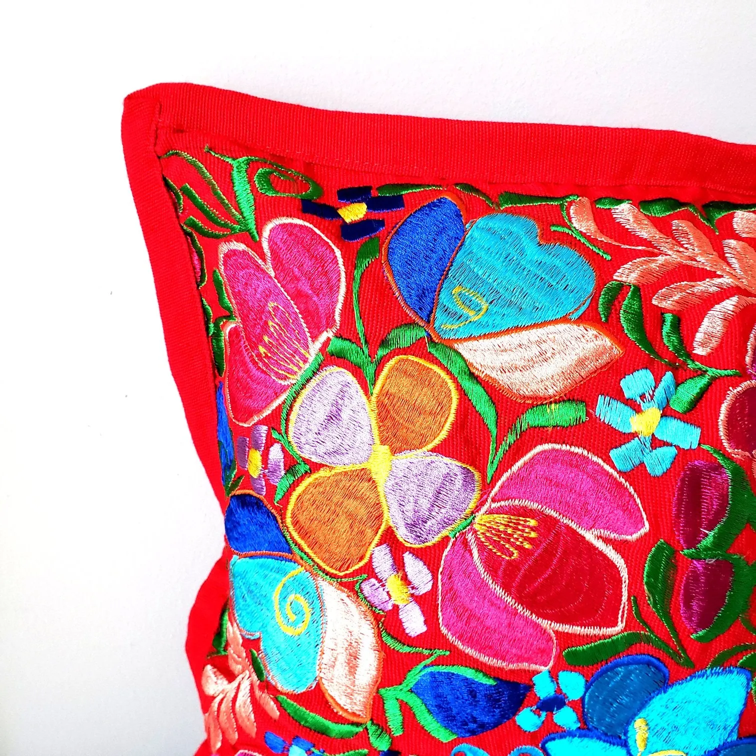 Mexican Pillow Cover Oaxaca Handmade Embroidered Decorative Pillow Case