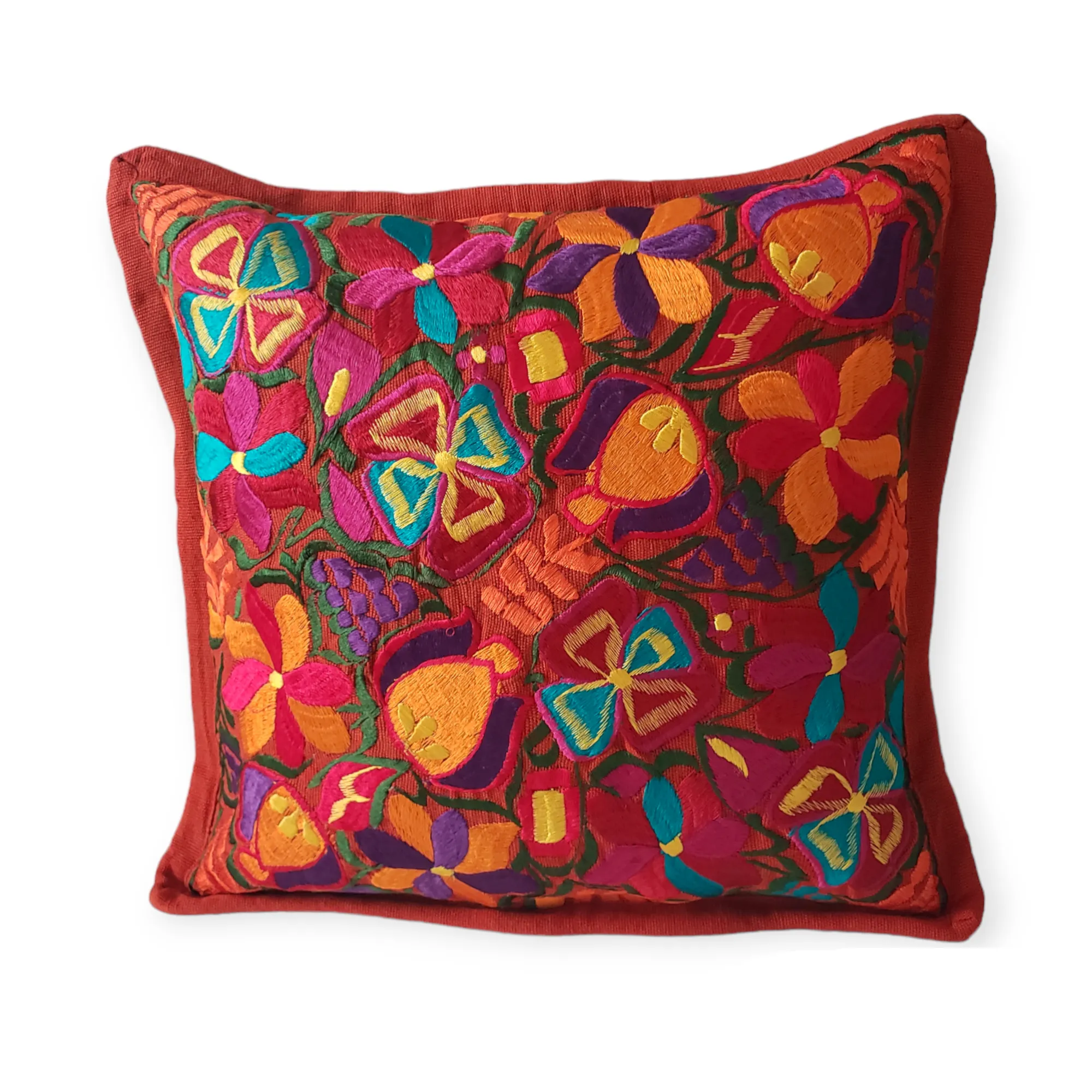 Mexican Pillow Cover Oaxaca Handmade Embroidered Decorative Pillow Case