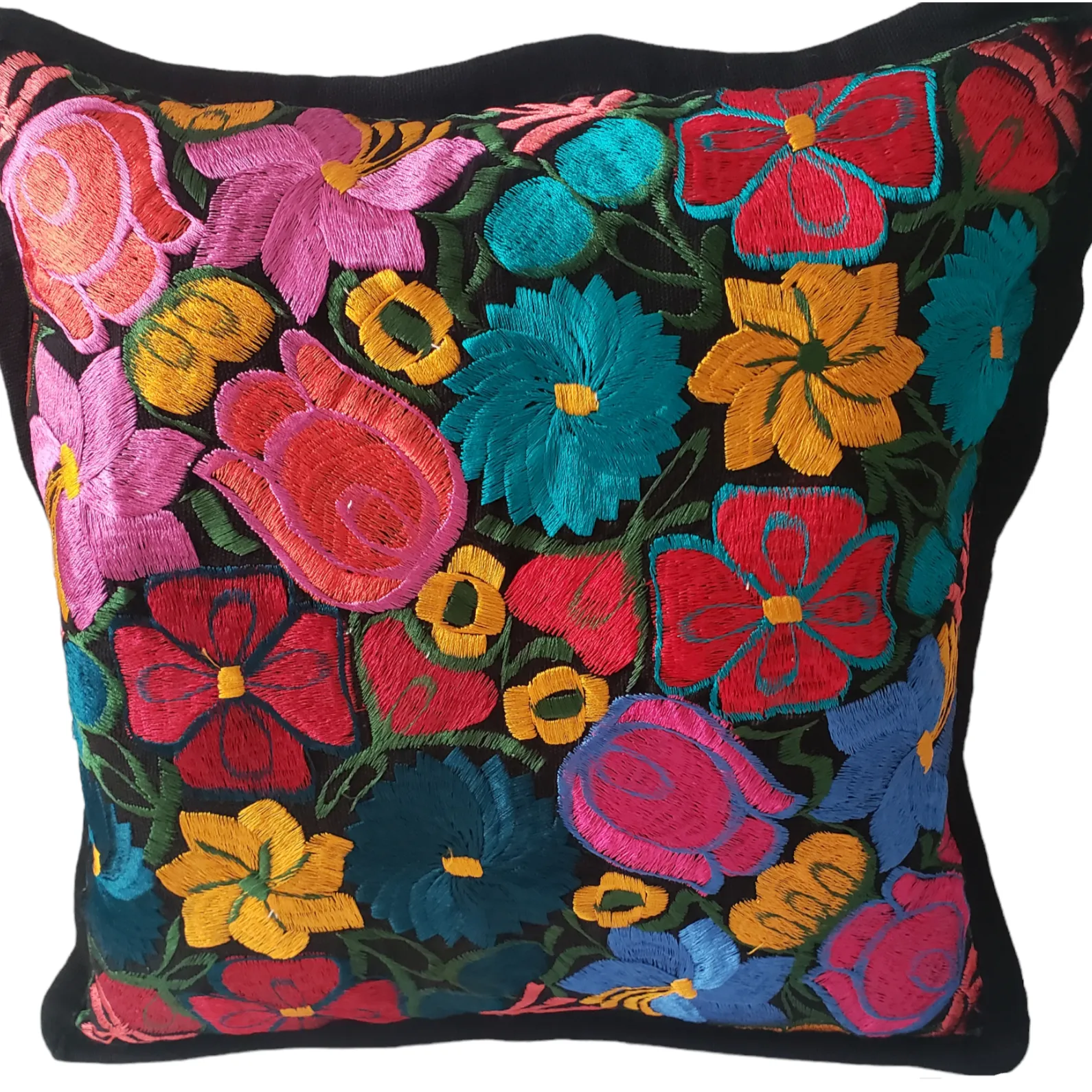 Mexican Pillow Cover Oaxaca Handmade Embroidered Decorative Pillow Case