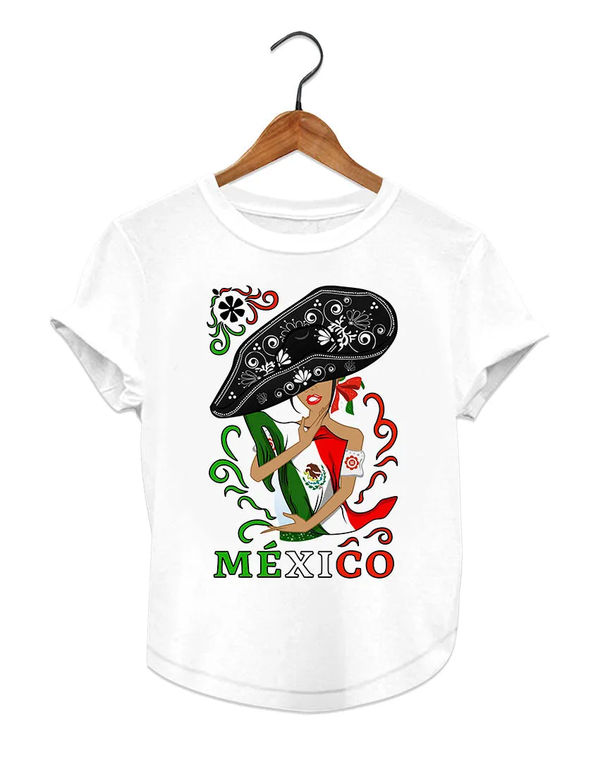 Mexican Women's Graphic Tee T-Shirt Mexican Flag Hugging Mexico