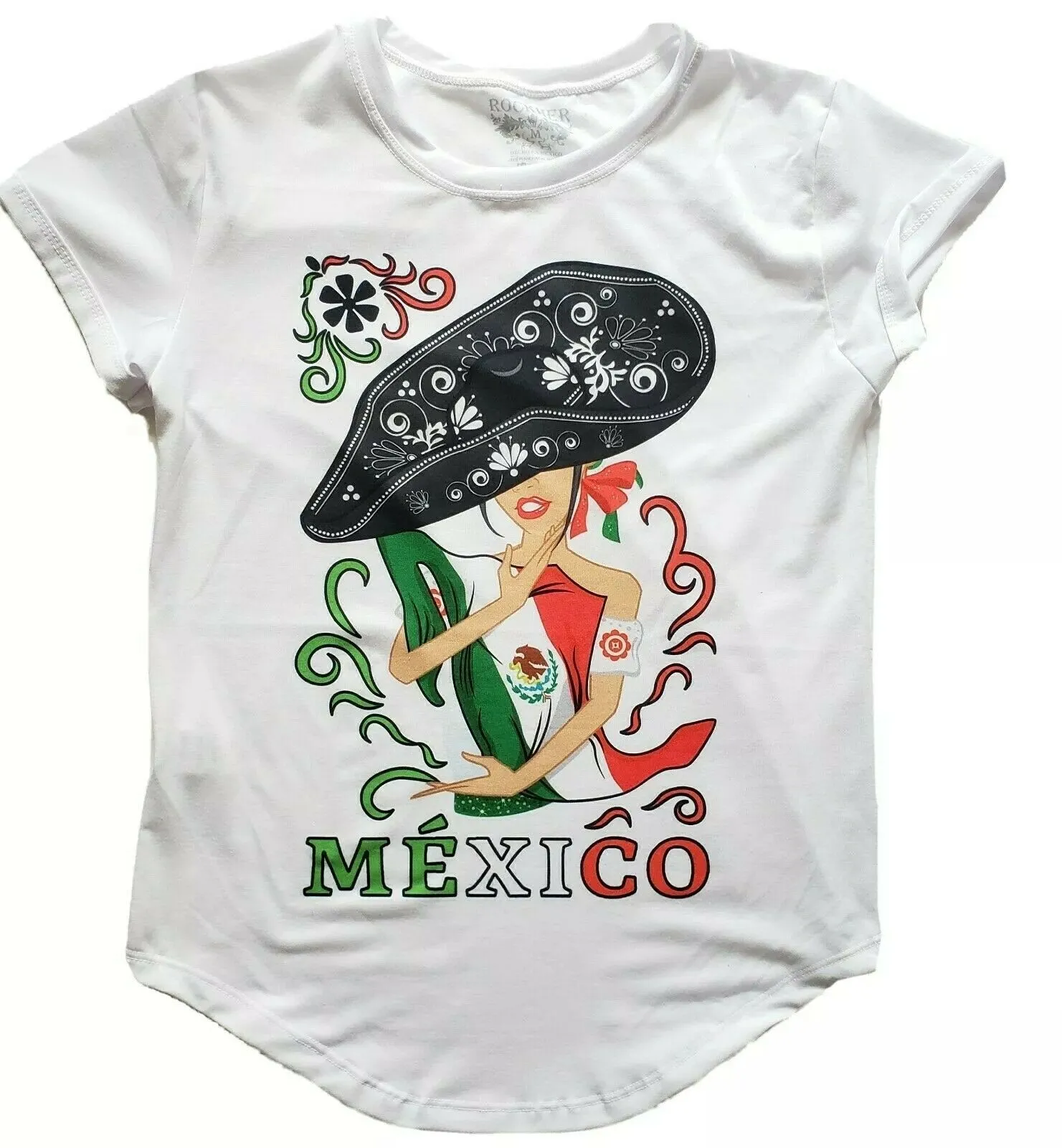 Mexican Women's Graphic Tee T-Shirt Mexican Flag Hugging Mexico