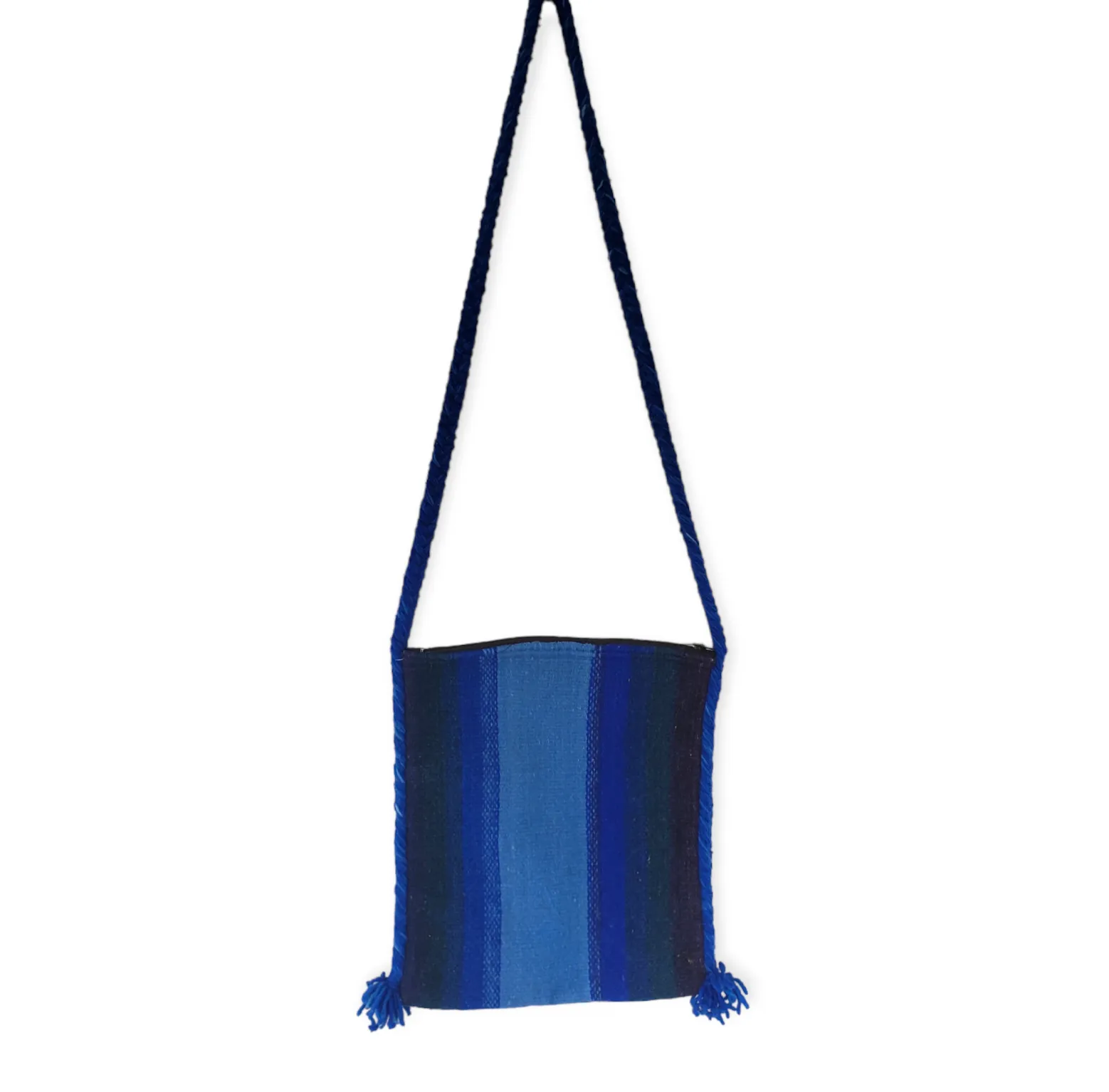 Mexican Zapotec Woven Wool Blue Bag Purse Oaxaca Handmade