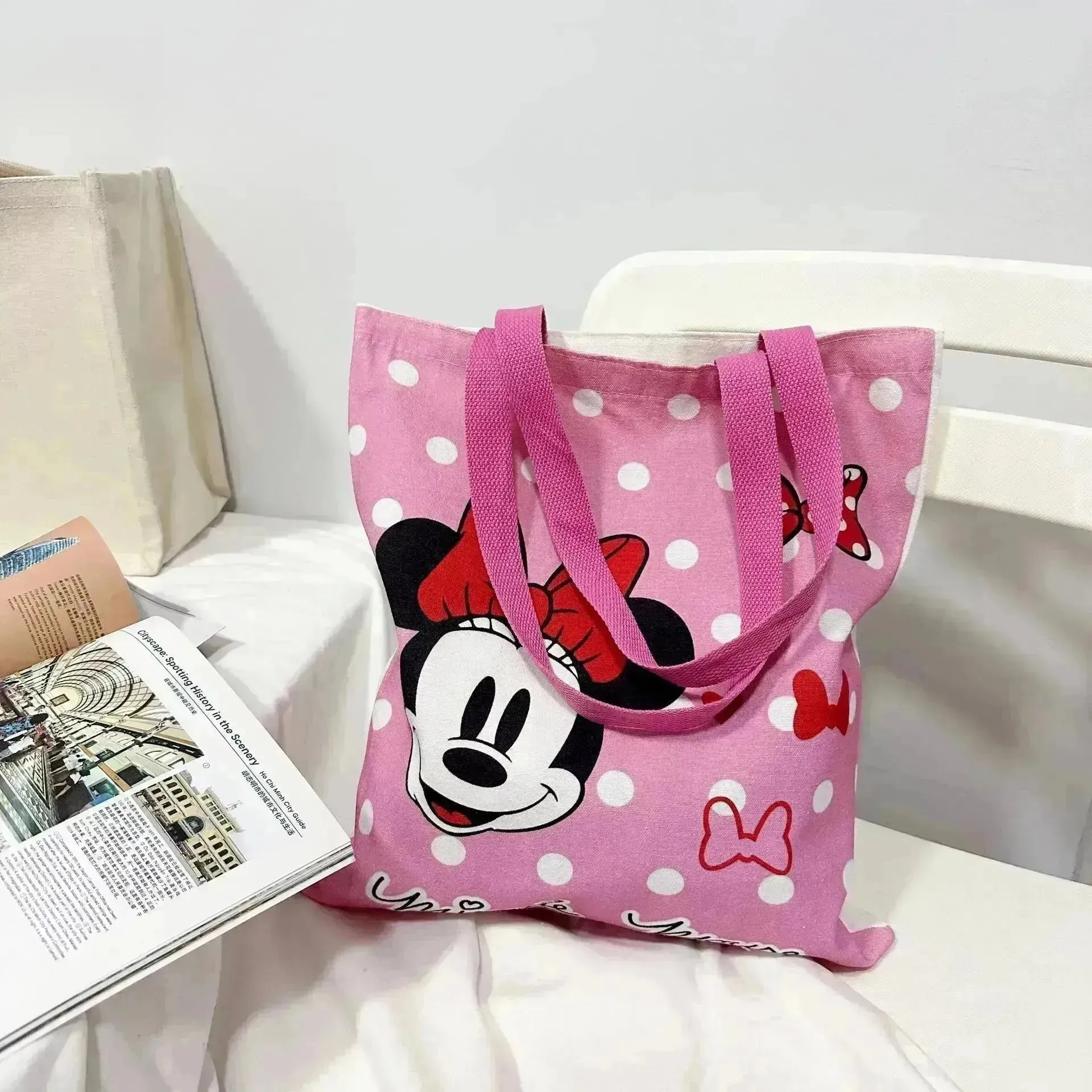 Mickey & Minnie Printed Pattern Shoulder Bag