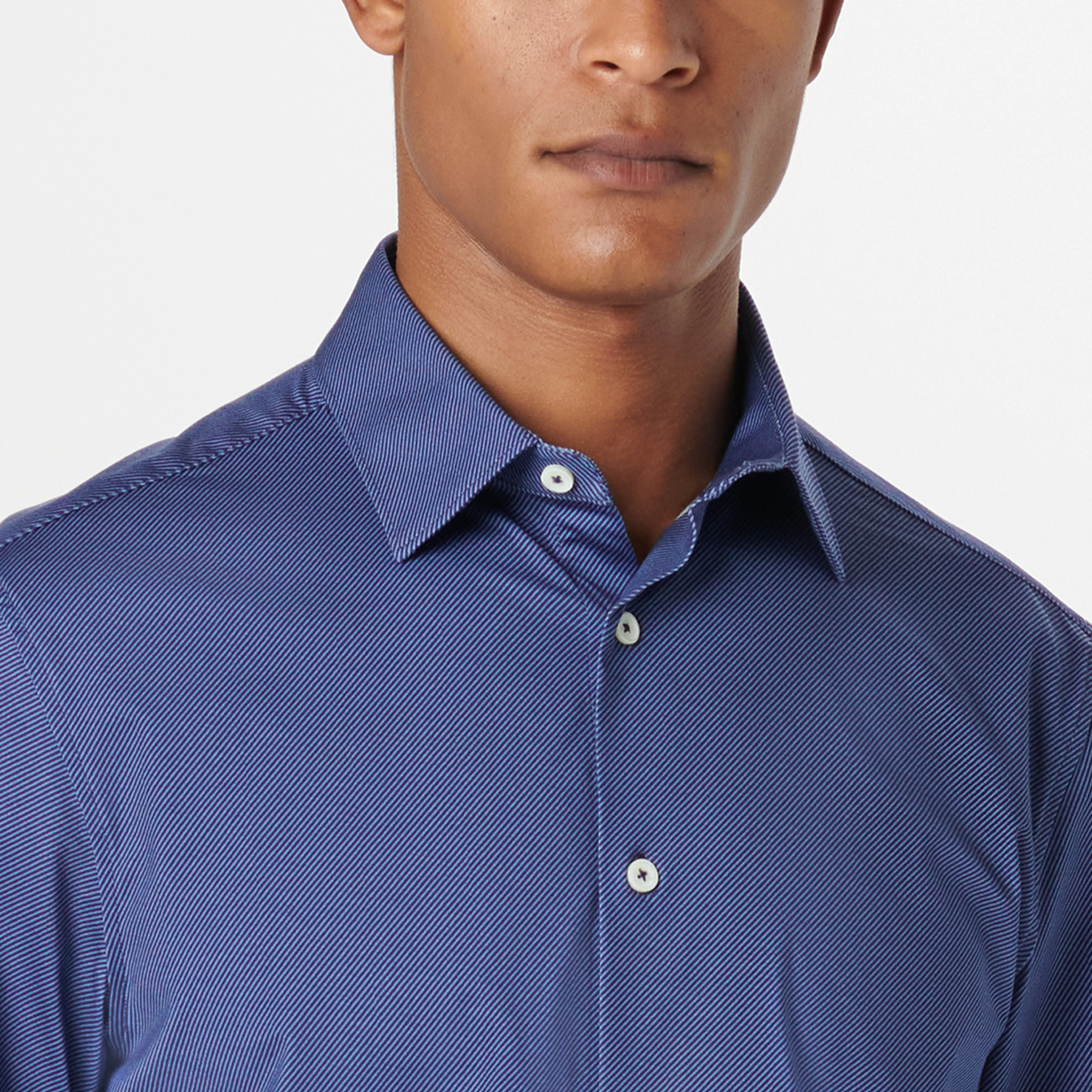 Miles Diagonal Pin Stripe OoohCotton Short Sleeve Shirt