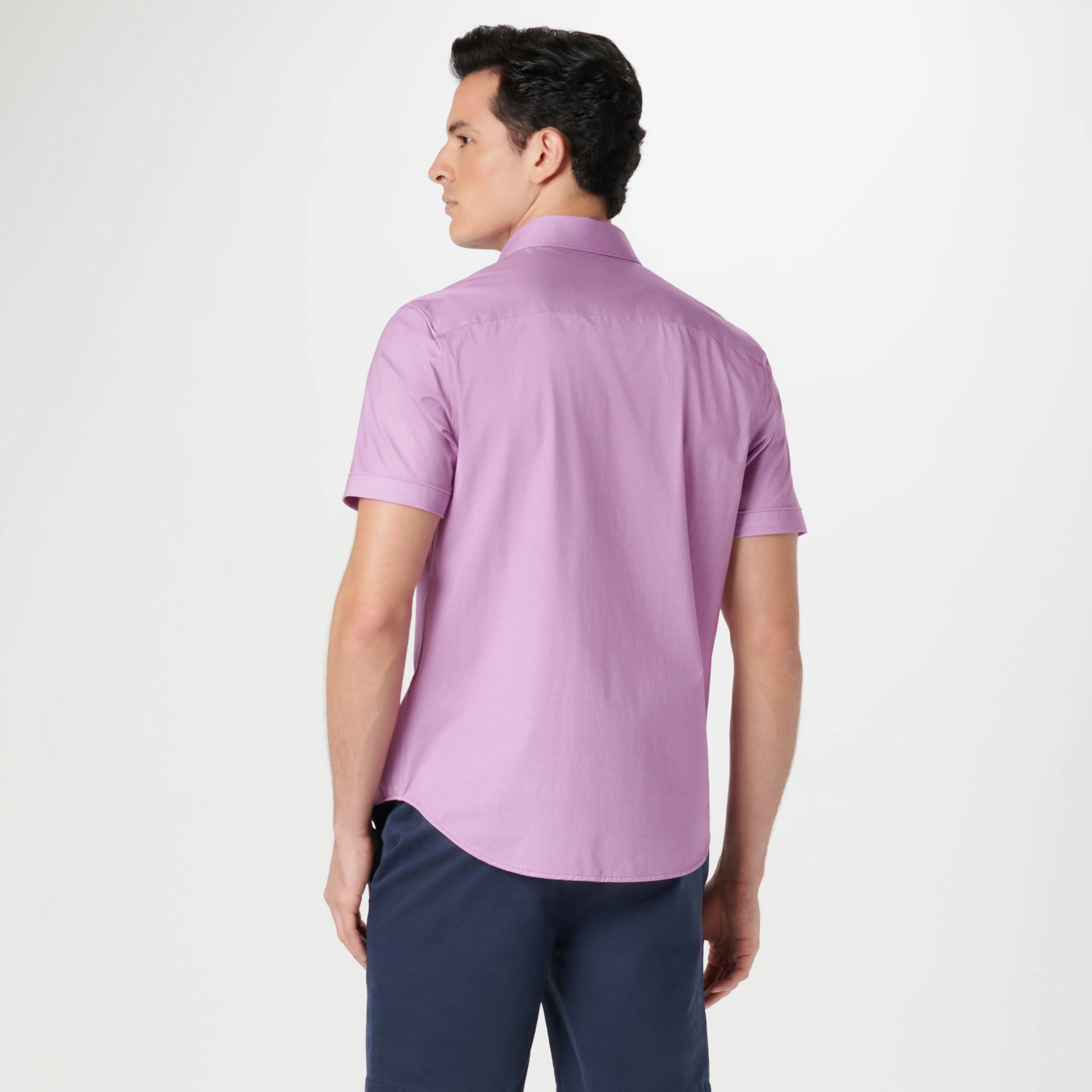 Miles Diagonal Pin Stripe OoohCotton Short Sleeve Shirt