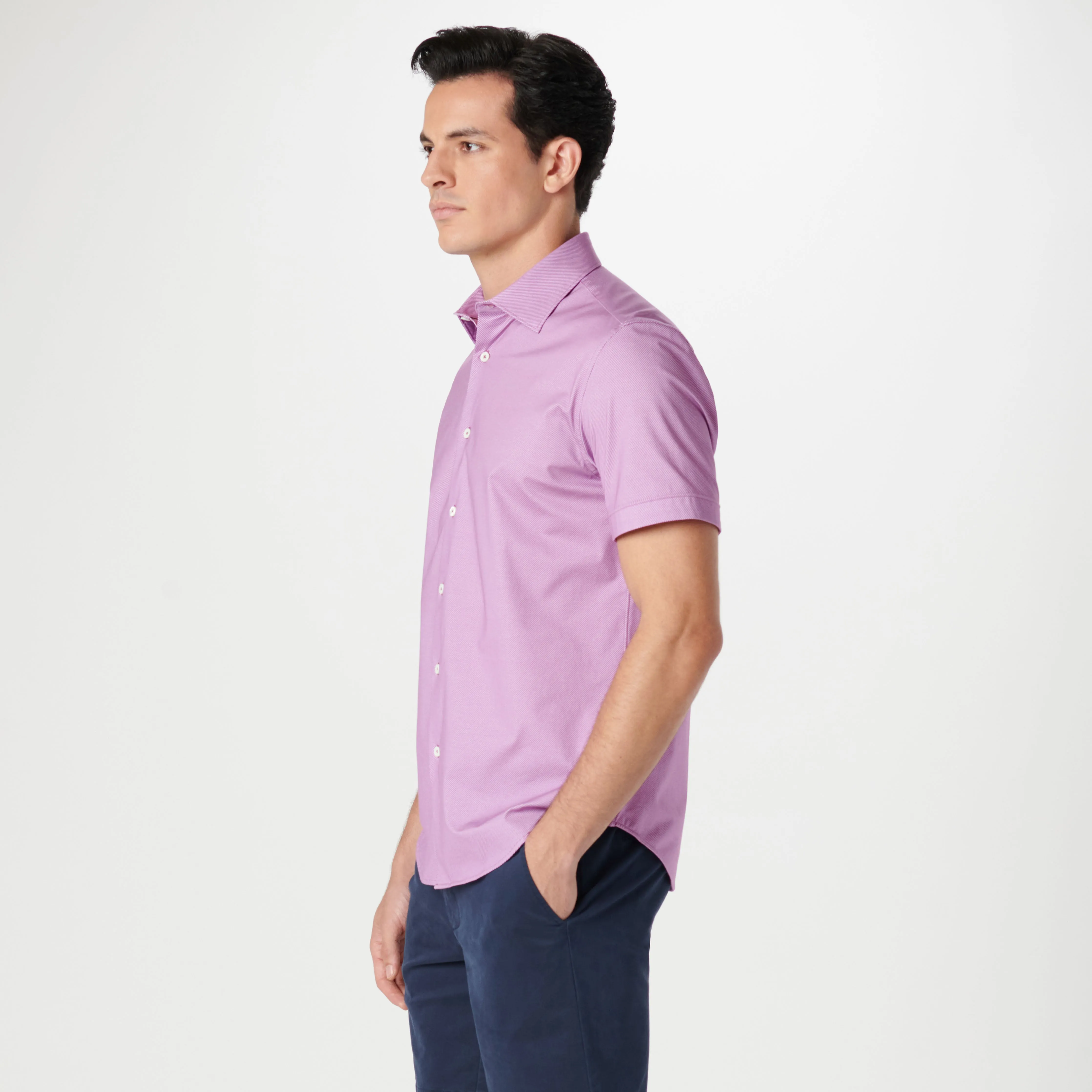 Miles Diagonal Pin Stripe OoohCotton Short Sleeve Shirt
