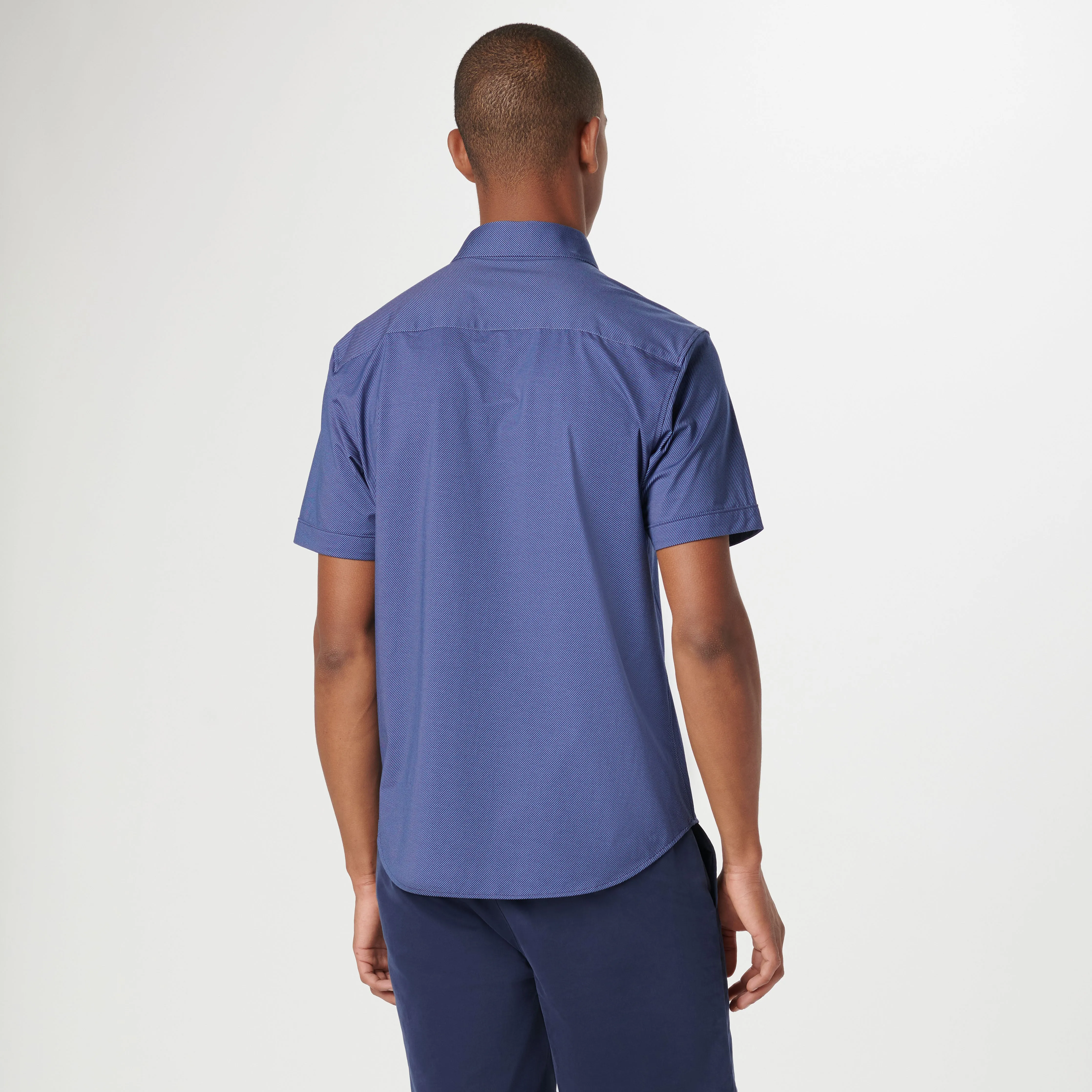 Miles Diagonal Pin Stripe OoohCotton Short Sleeve Shirt