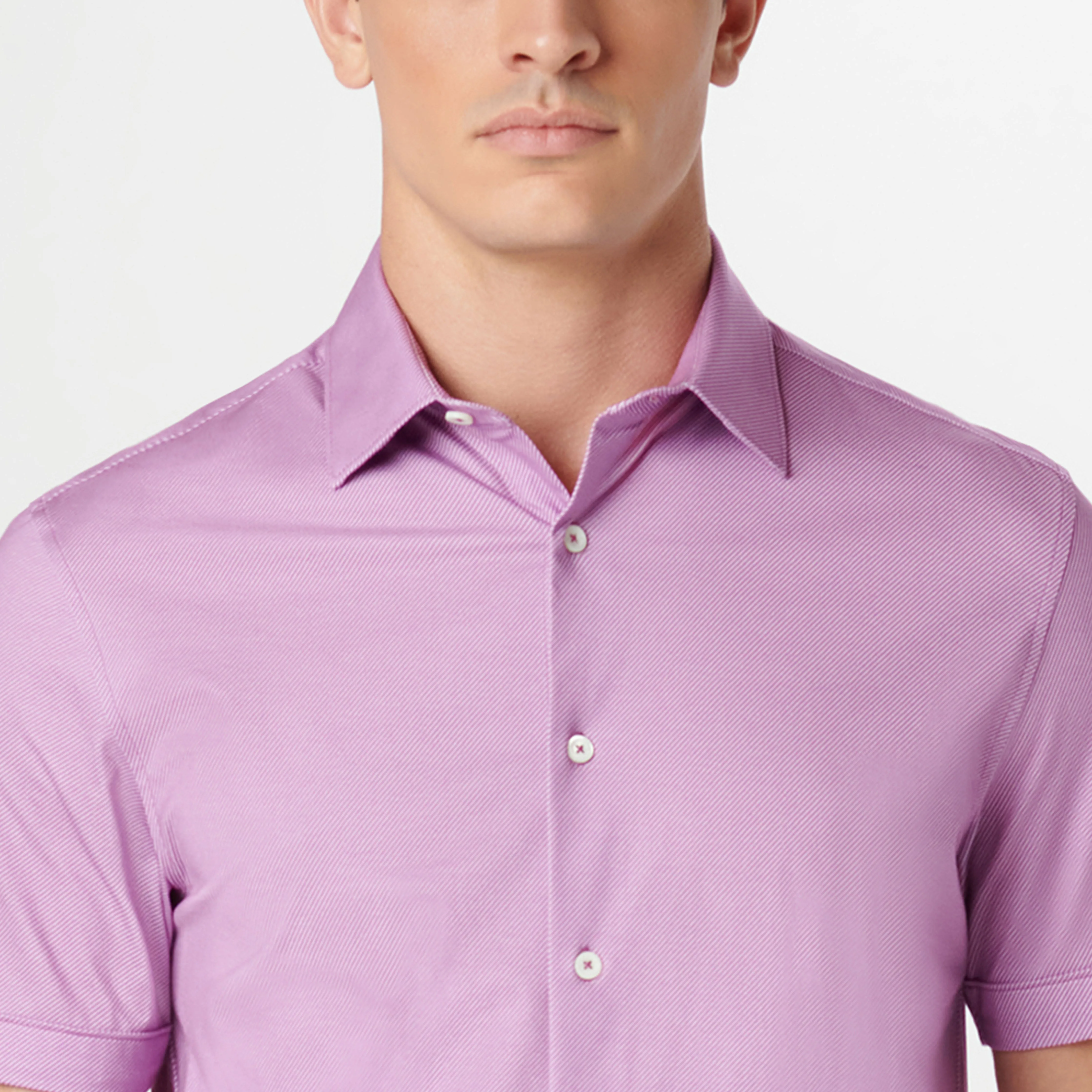Miles Diagonal Pin Stripe OoohCotton Short Sleeve Shirt