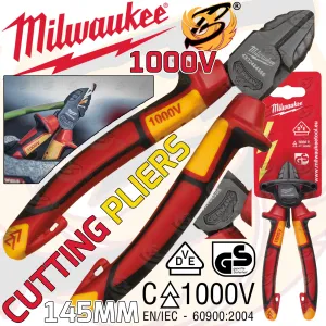 MILWAUKEE 1000V VDE DIAGONAL CUTTERS 145MM