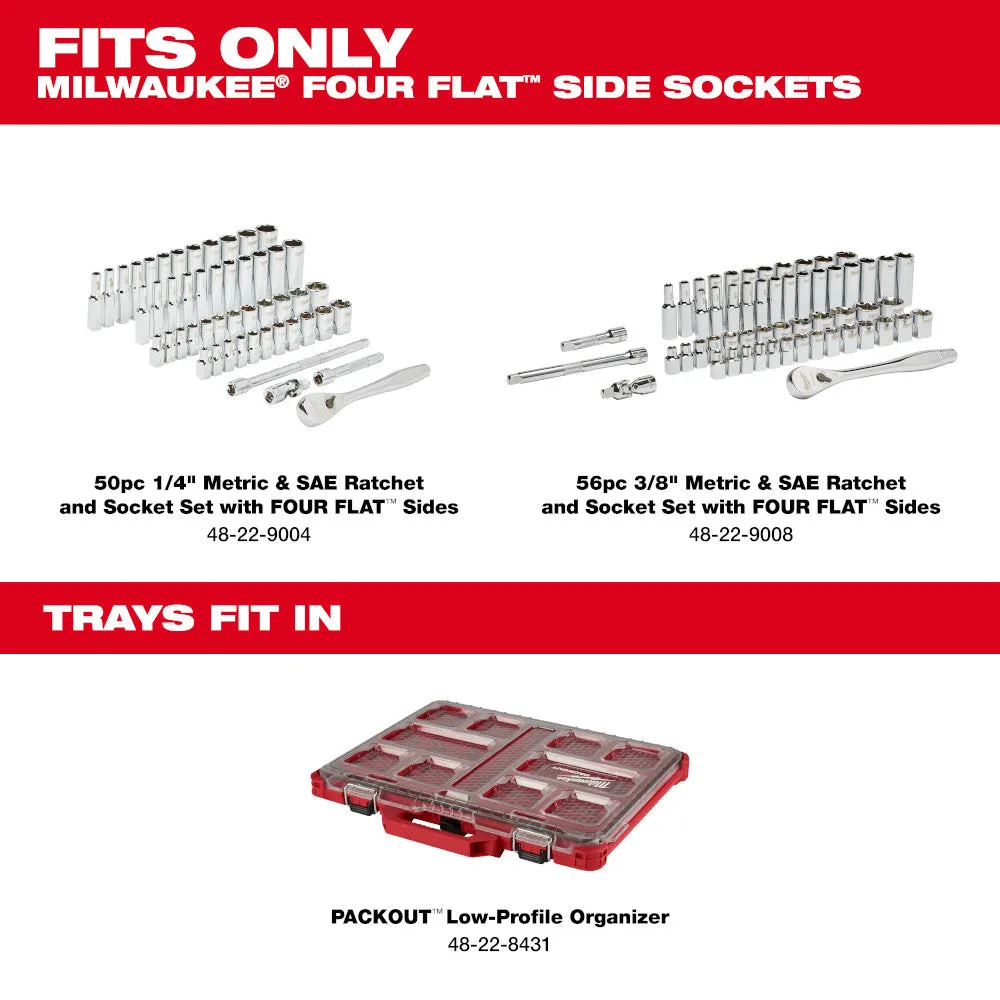 Milwaukee 48-22-9486 106pc 1/4" and 3/8" Metric & SAE Ratchet and Socket Set with PACKOUT Low-Profile Organizer