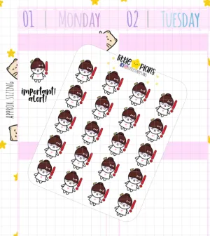 Mimi - Alert, Important Planner Stickers (M204)