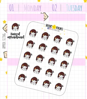 Mimi Haircut Appointment, Hairdo V2 Planner Stickers (M177)