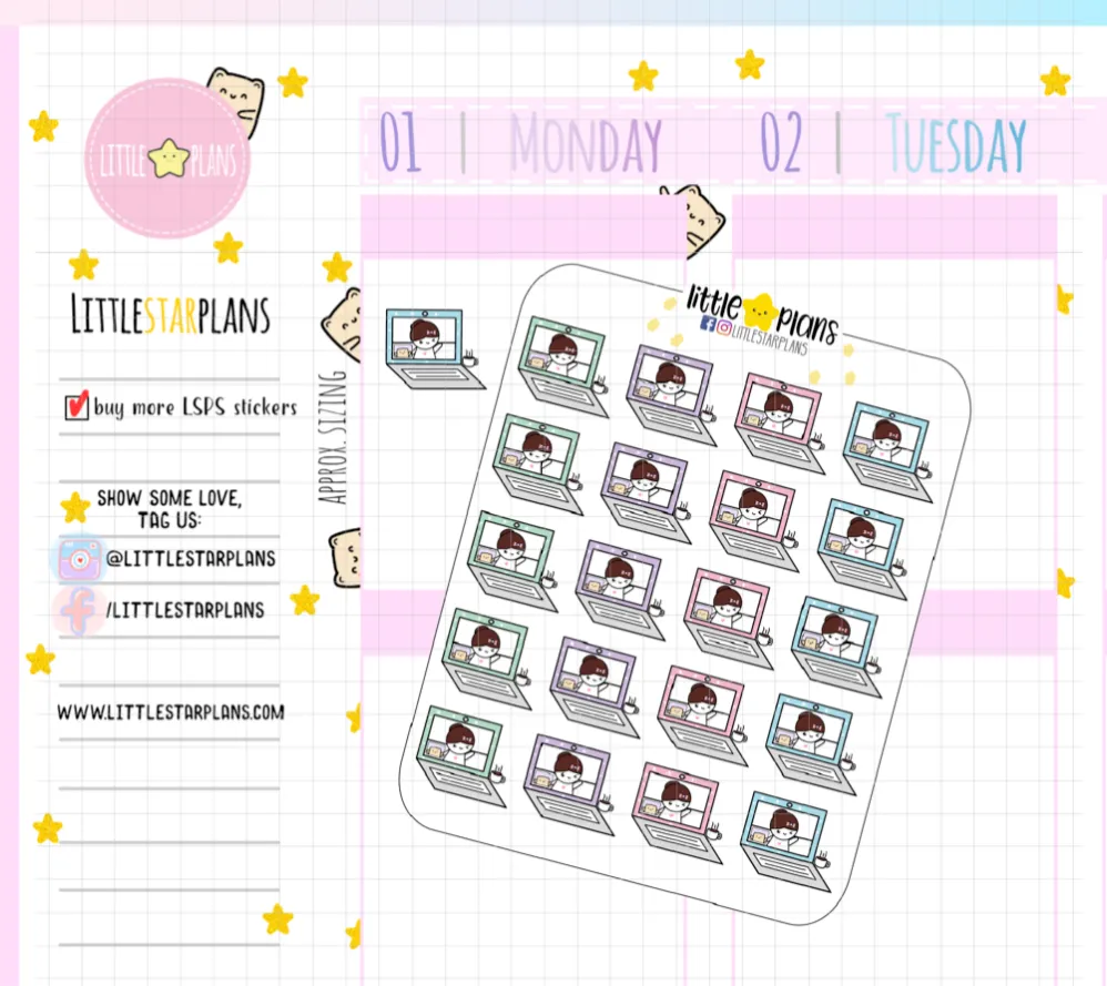 Mimi - Virtual Meeting, Zoom Call, Lecture Planner Sticker