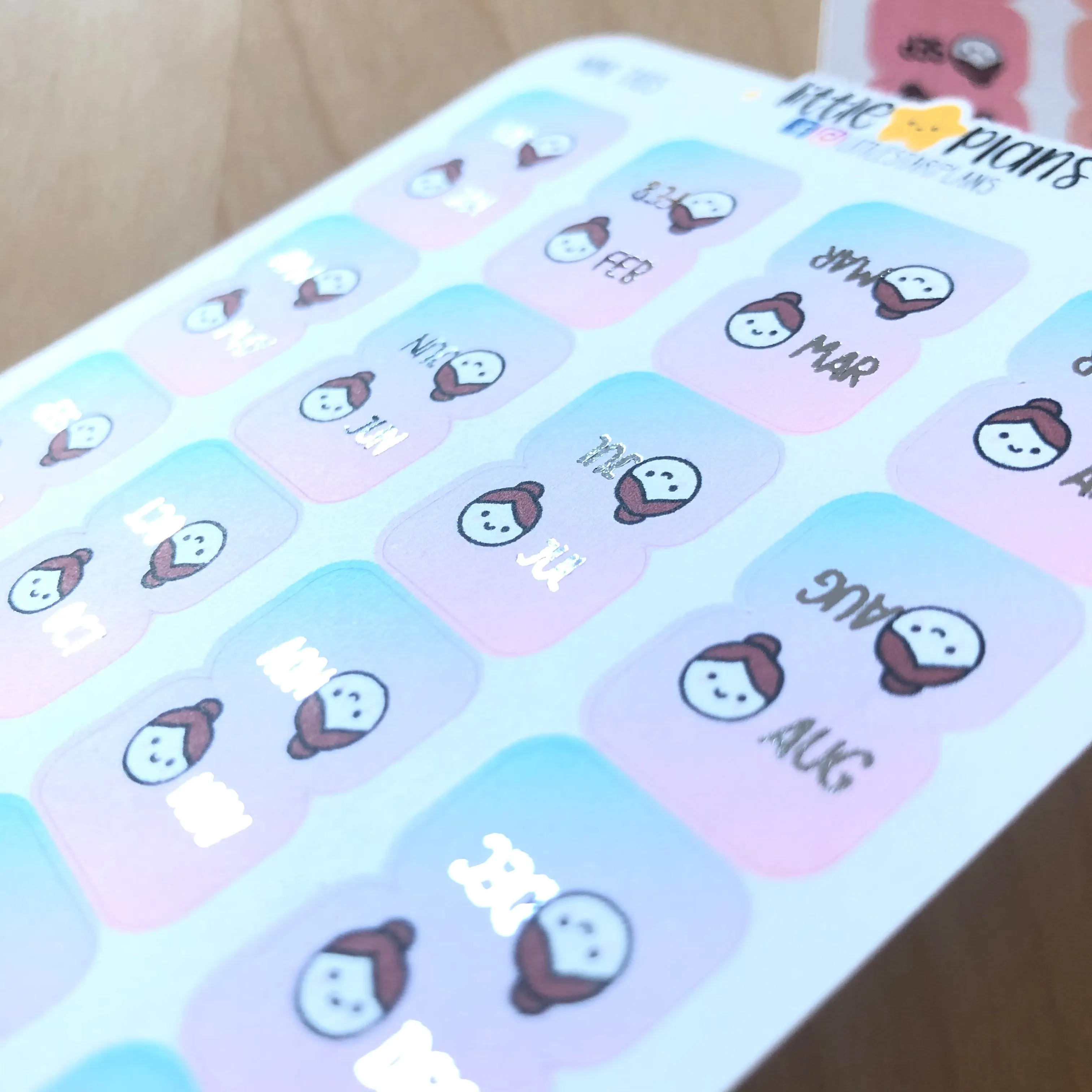 Mini - Monthly Tabs in Solid Colors or Cotton Candy