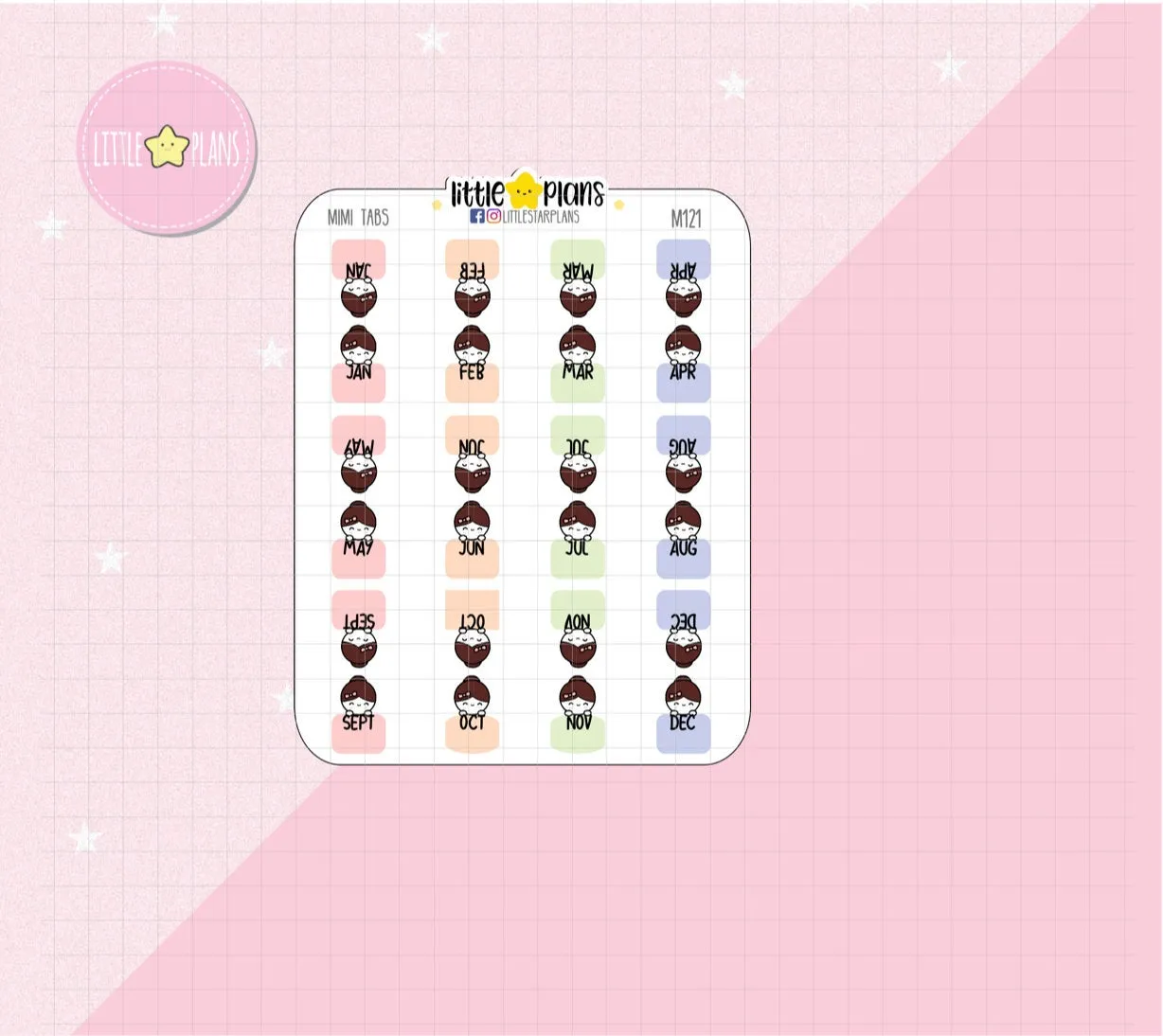 Mini Planner Monthly Tabs Stickers