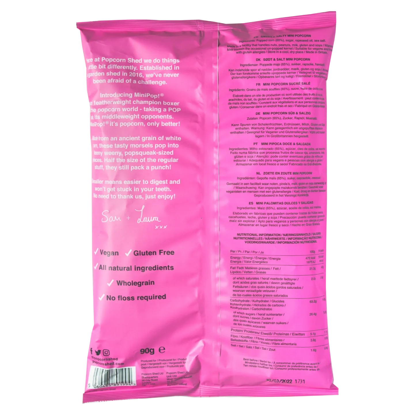 Mini Pop!® Large Bag Sweet & Salty 10 x 90g