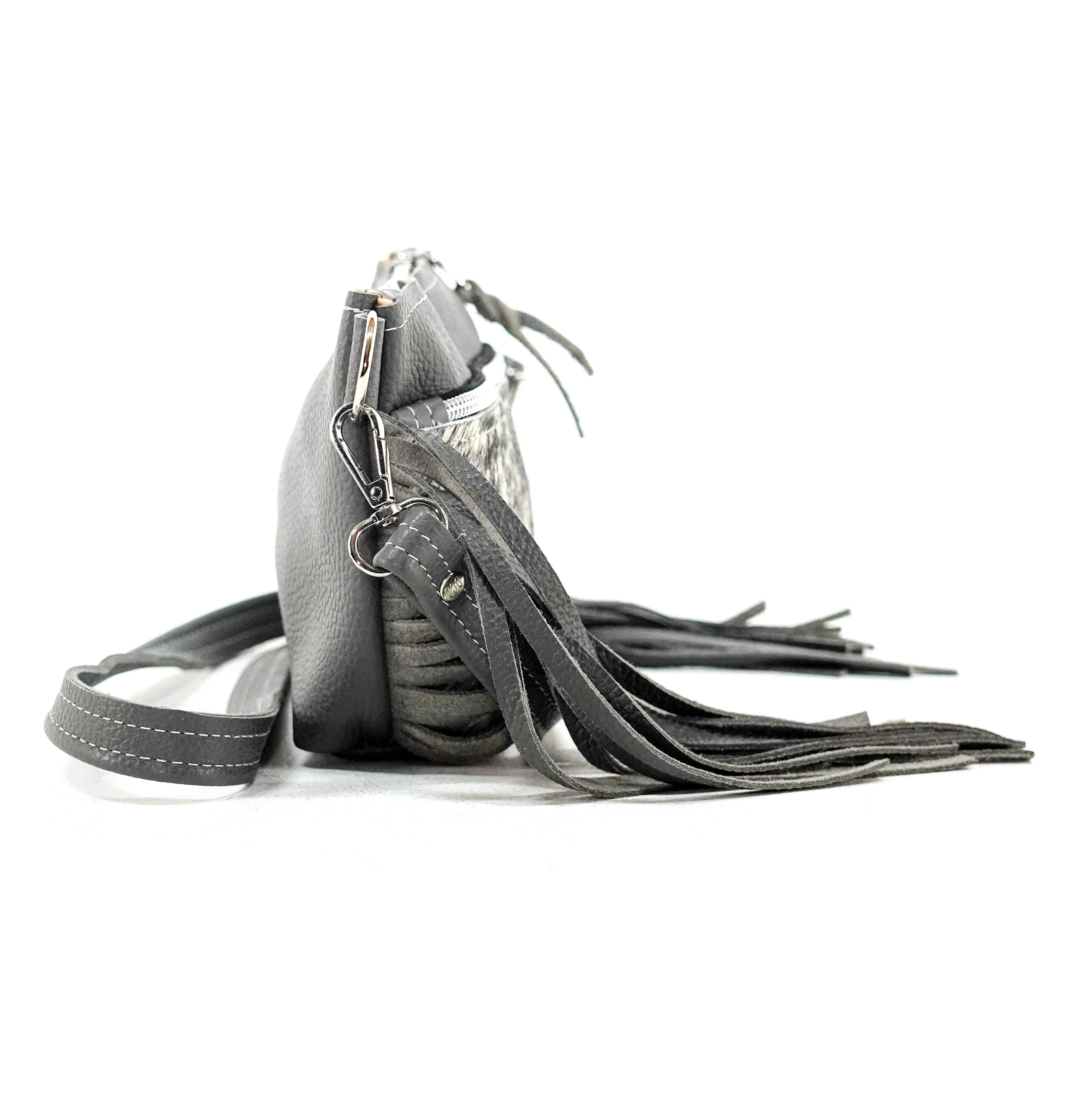Miss Kitty - Black & White w/ Grey Pebble Leather