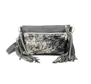 Miss Kitty - Black & White w/ Grey Pebble Leather