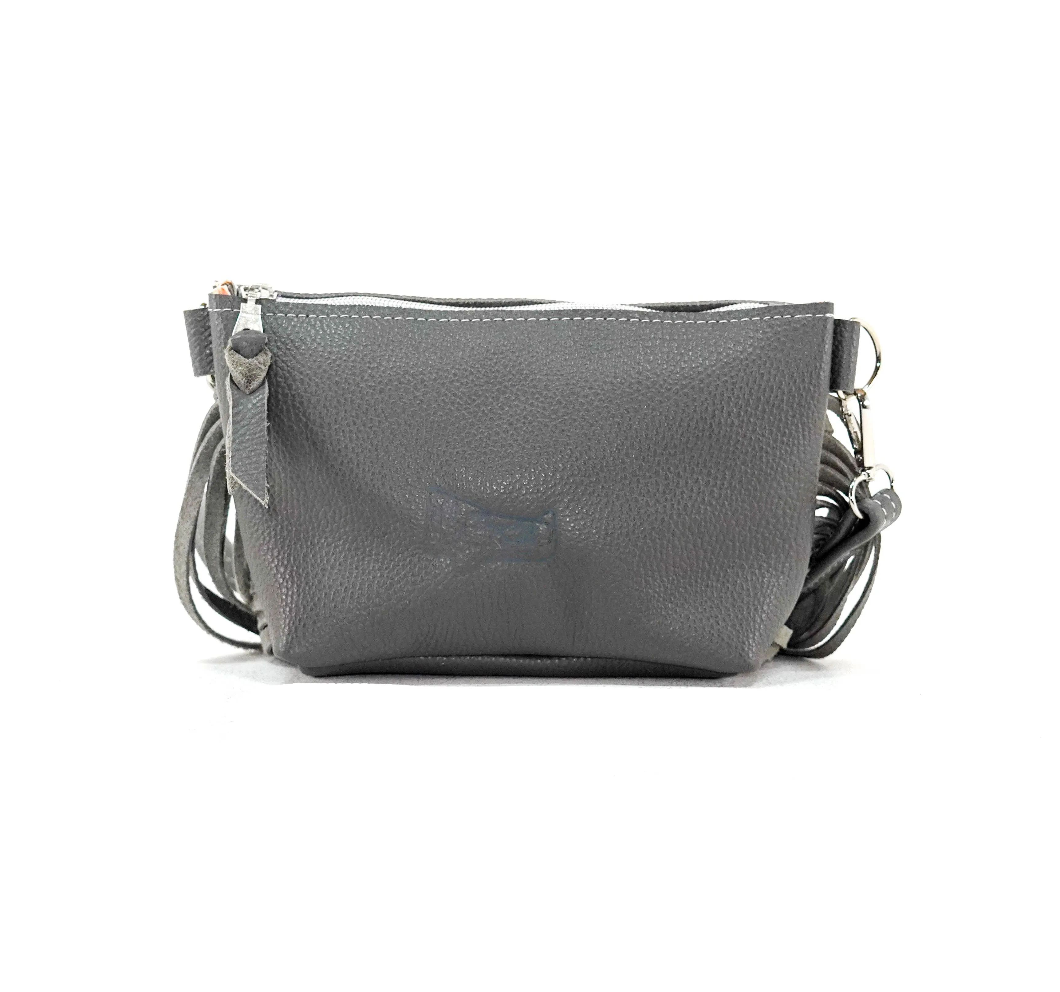 Miss Kitty - Black & White w/ Grey Pebble Leather