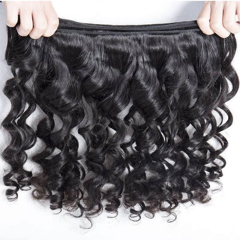 Modern Show Raw Indian Virgin Hair Loose Wave 3 Bundles With 4x4 Lace Closure 100% Real Human Hair