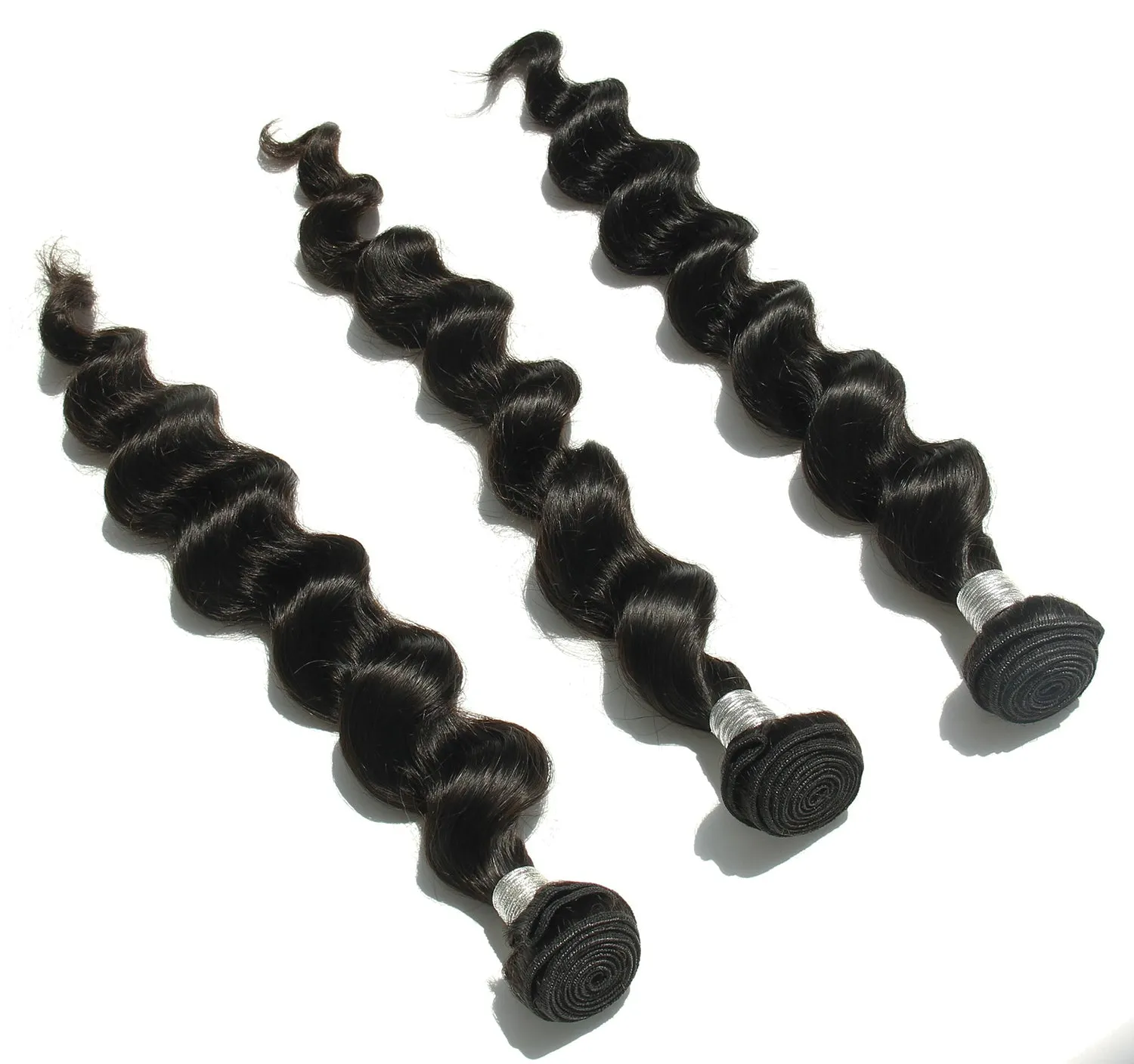 Ms Fenda 100% Brazilian Human Hair Bundles Loose Wave Weaving Wefts (3 bundles)