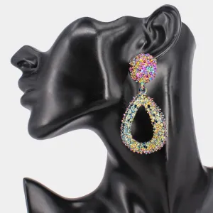 Multi-Color Textured Metal Teardrop Fun Fashion Earrings | 515080