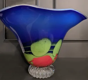 Multicolored Glass Fluted Bowl #3