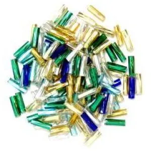 Multicolour twisted bugle beads