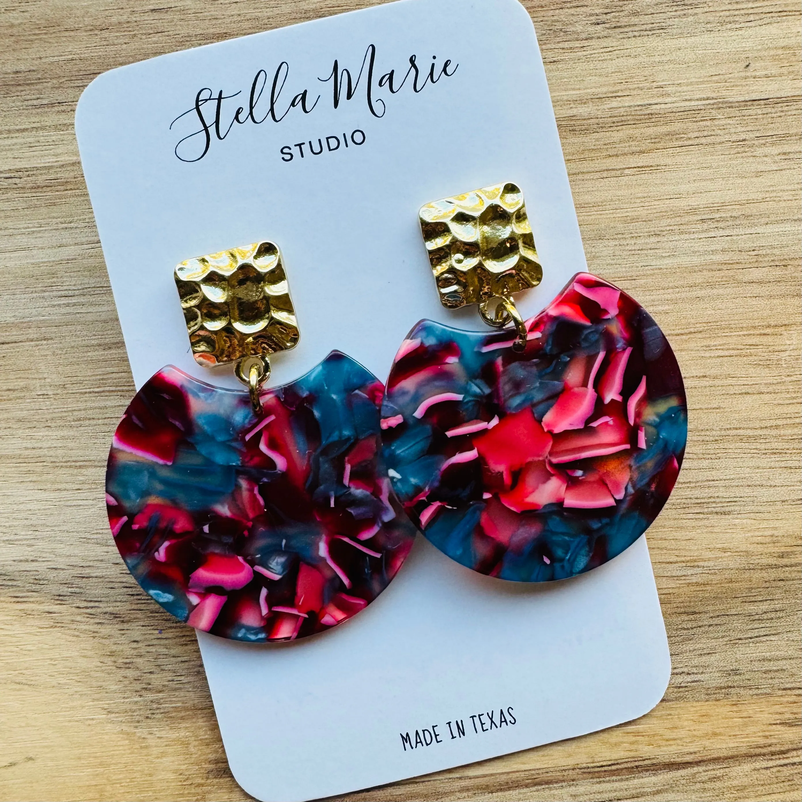 MULTIPLE COLORS: Acrylic Disc Earrings